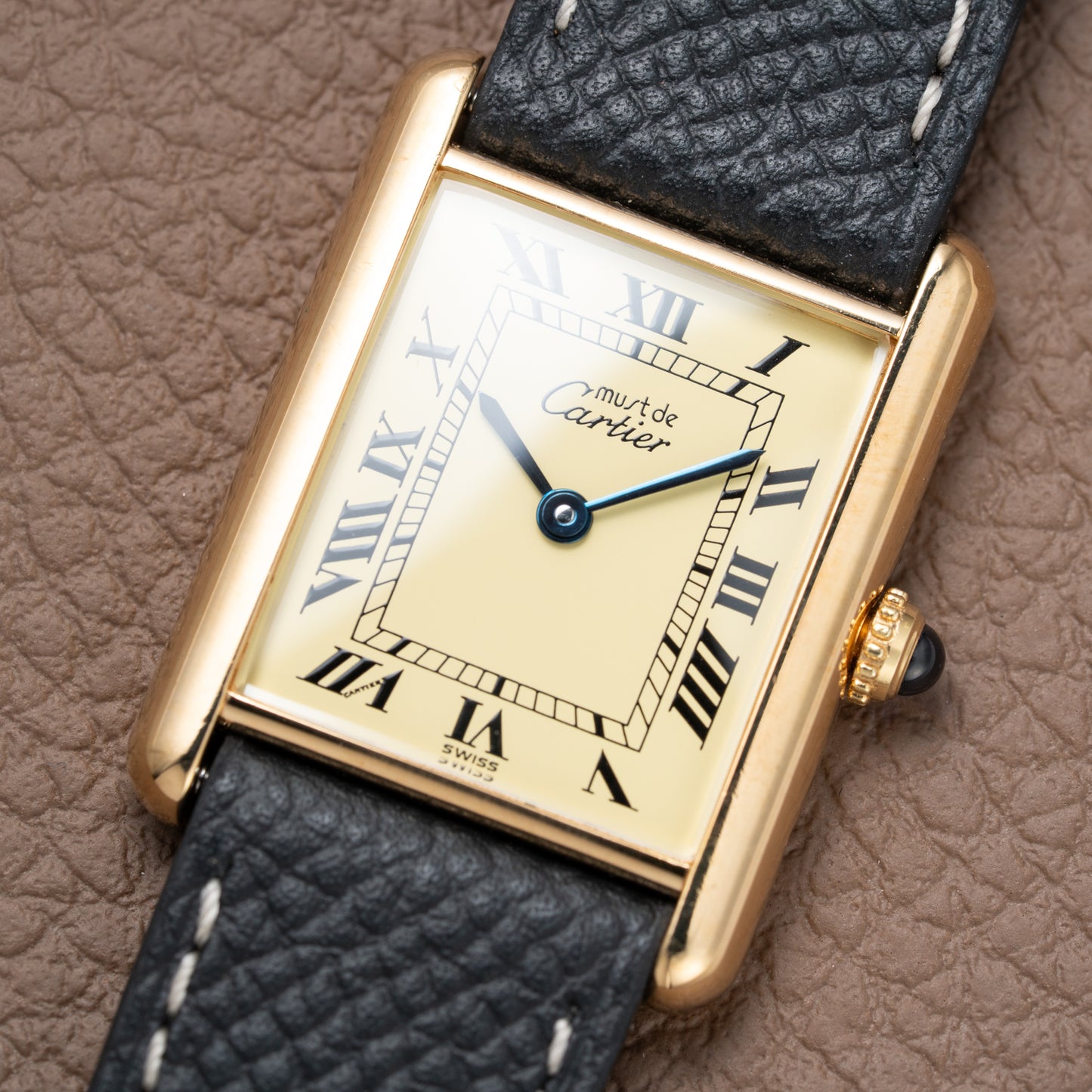 Cartier Must de Tank Vermeil Lemon Roman Dial Reference 590005
