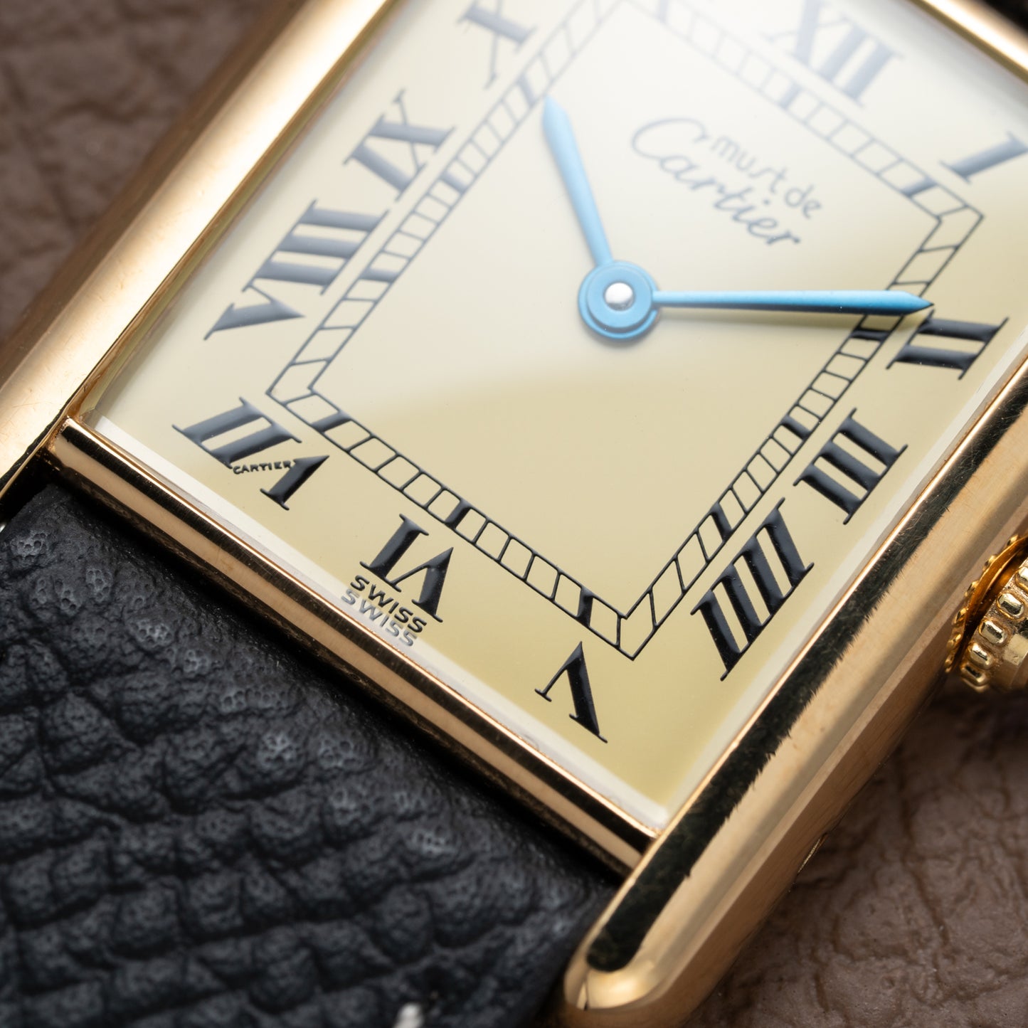 Cartier Must de Tank Vermeil Lemon Roman Dial Reference 590005