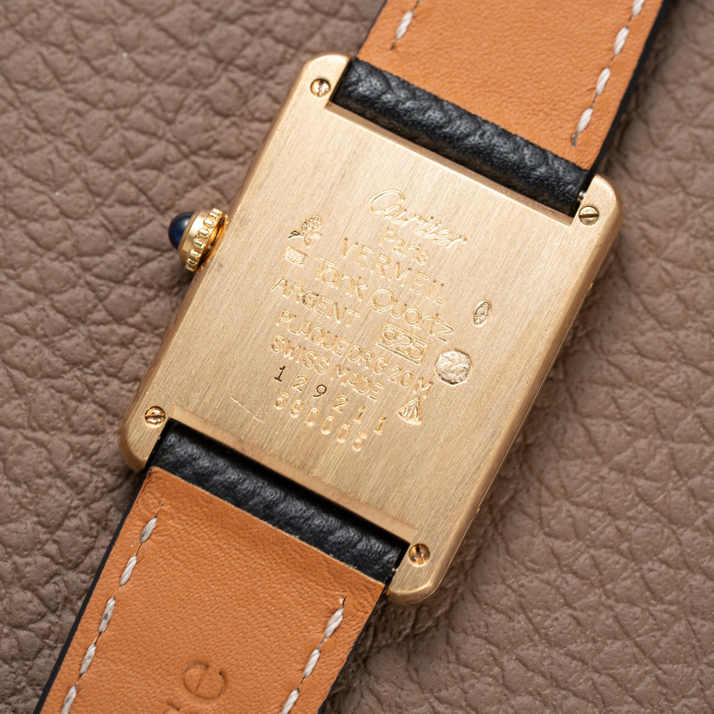 Cartier Must de Tank Vermeil Lemon Roman Dial Reference 590005