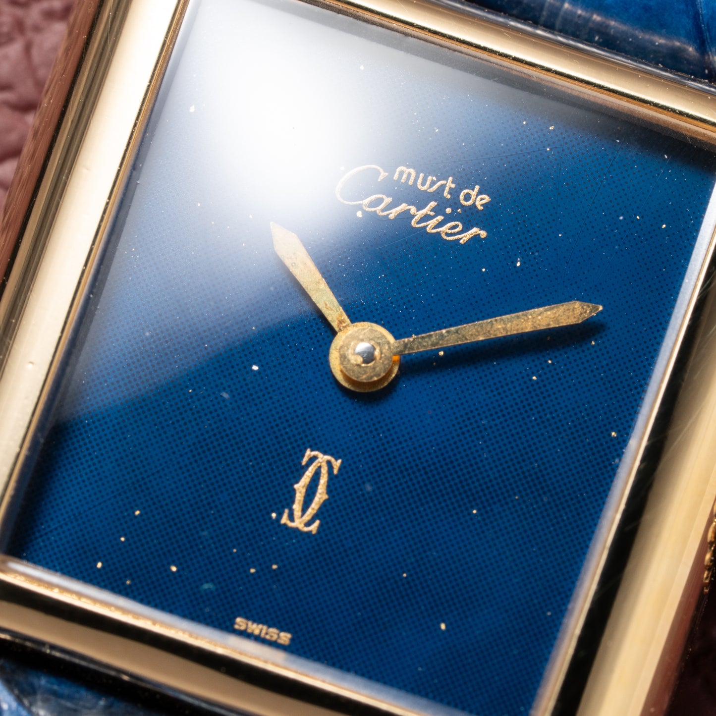 Cartier Tank Must de Lapis Lazuli Dial Vermeil PM 1980s