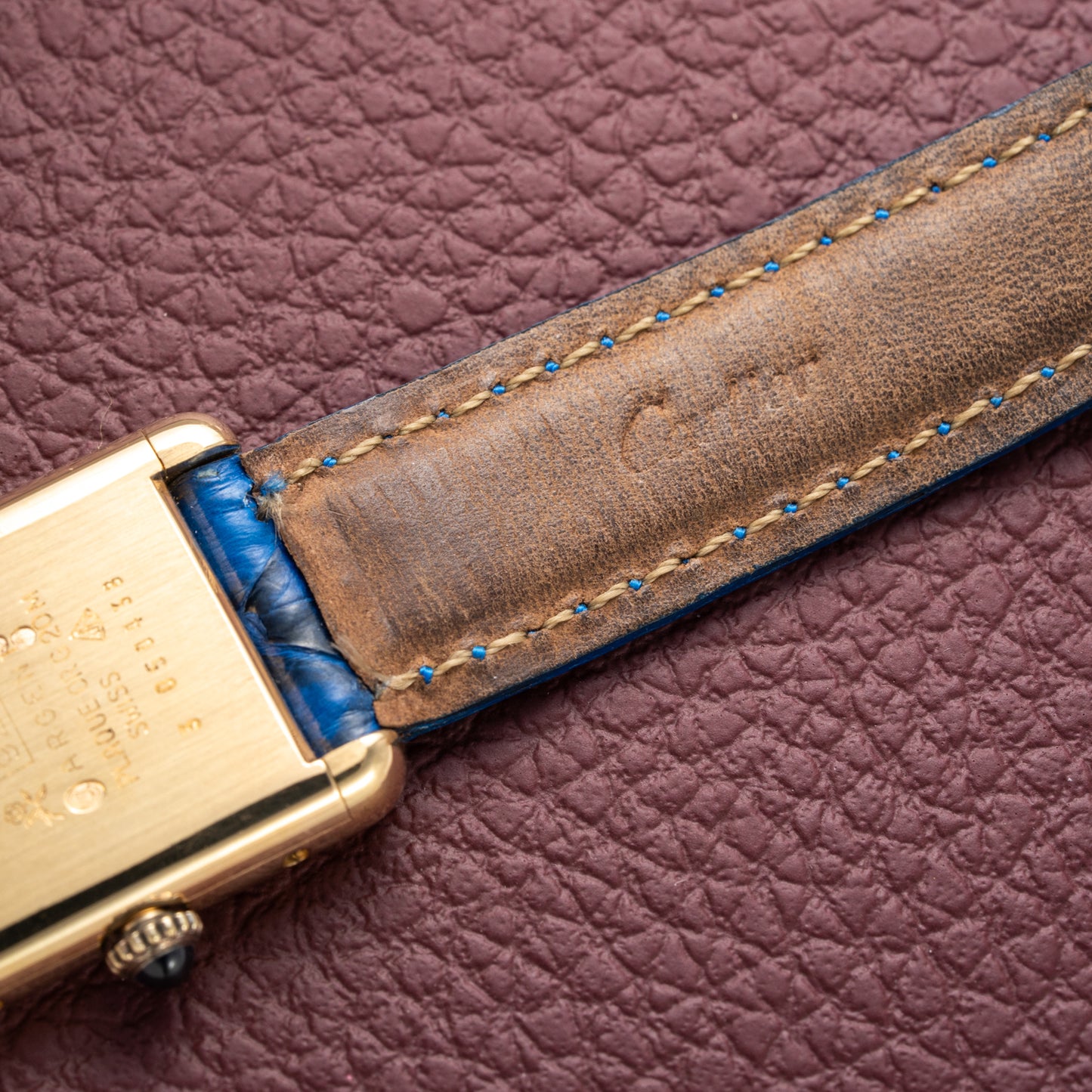 Cartier Tank Must de Lapis Lazuli Dial Vermeil PM 1980s