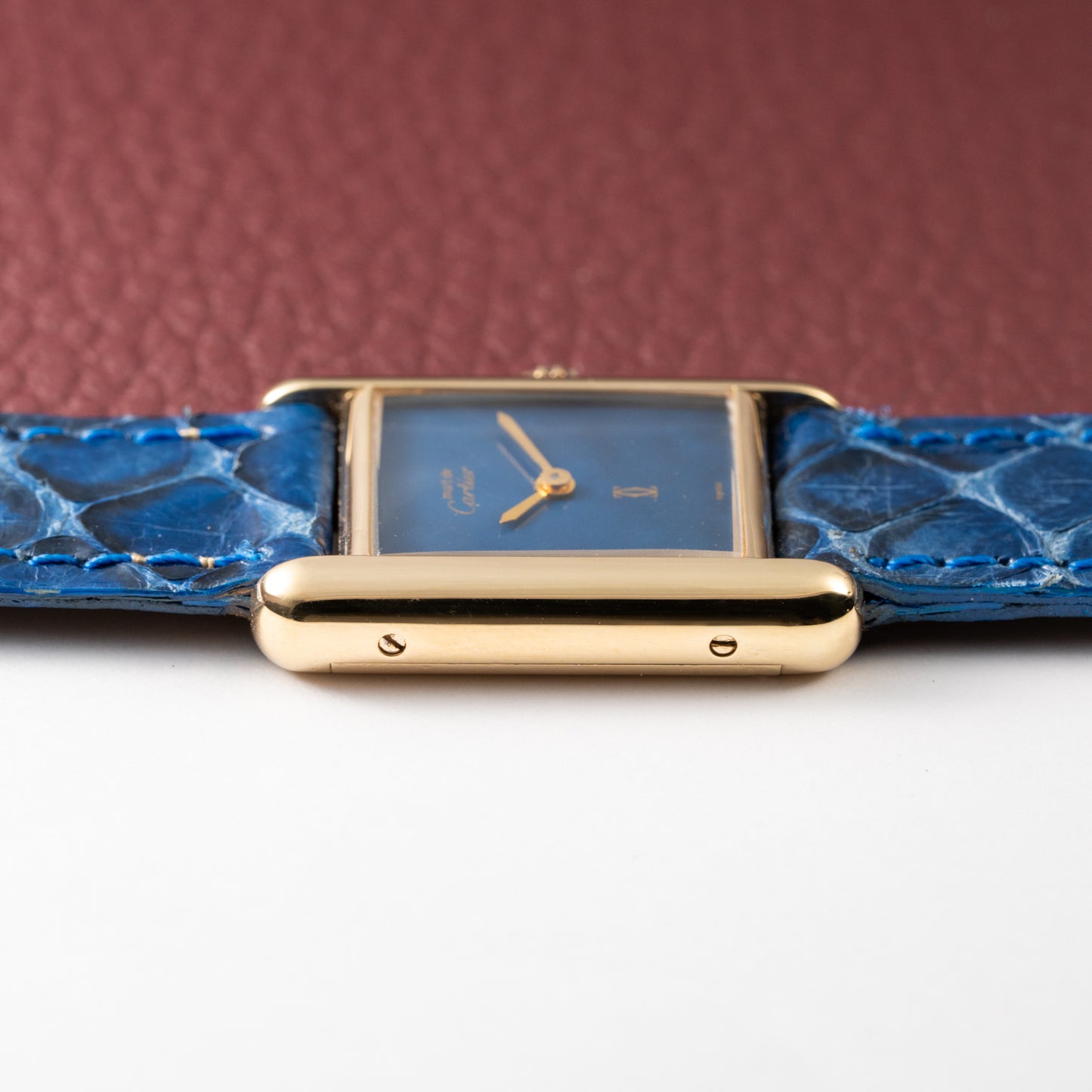Cartier Tank Must de Lapis Lazuli Dial Vermeil PM 1980s