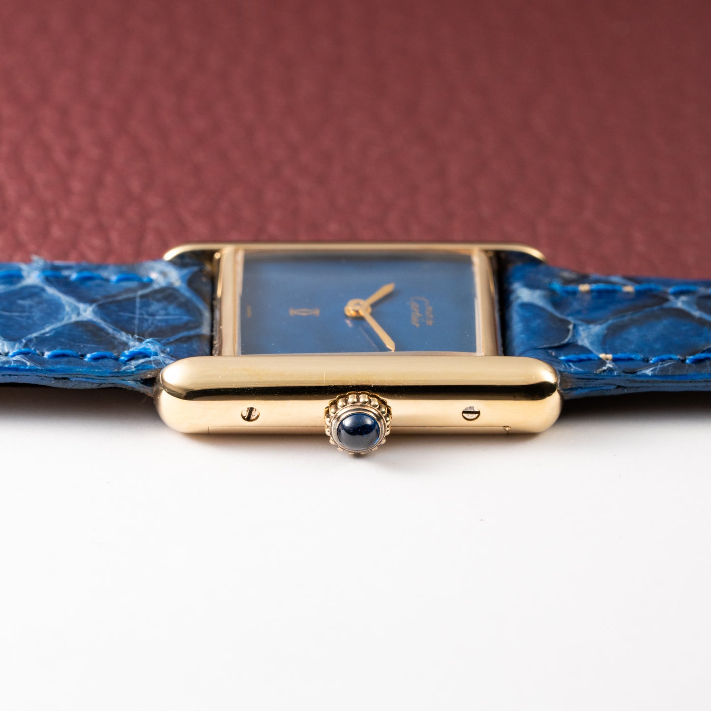 Cartier Tank Must de Lapis Lazuli Dial Vermeil PM 1980s