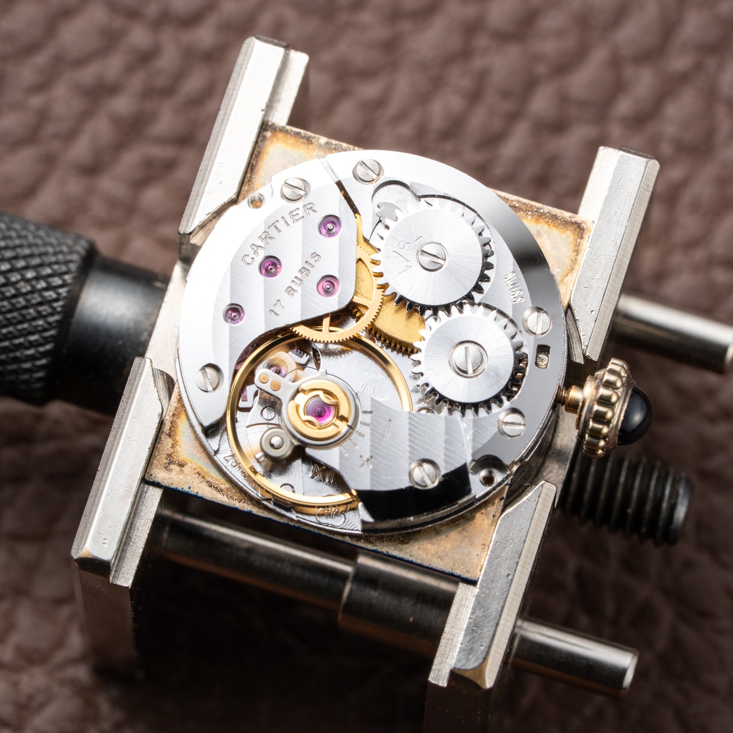 Cartier Tank Must de Lapis Lazuli Dial Vermeil PM 1980s