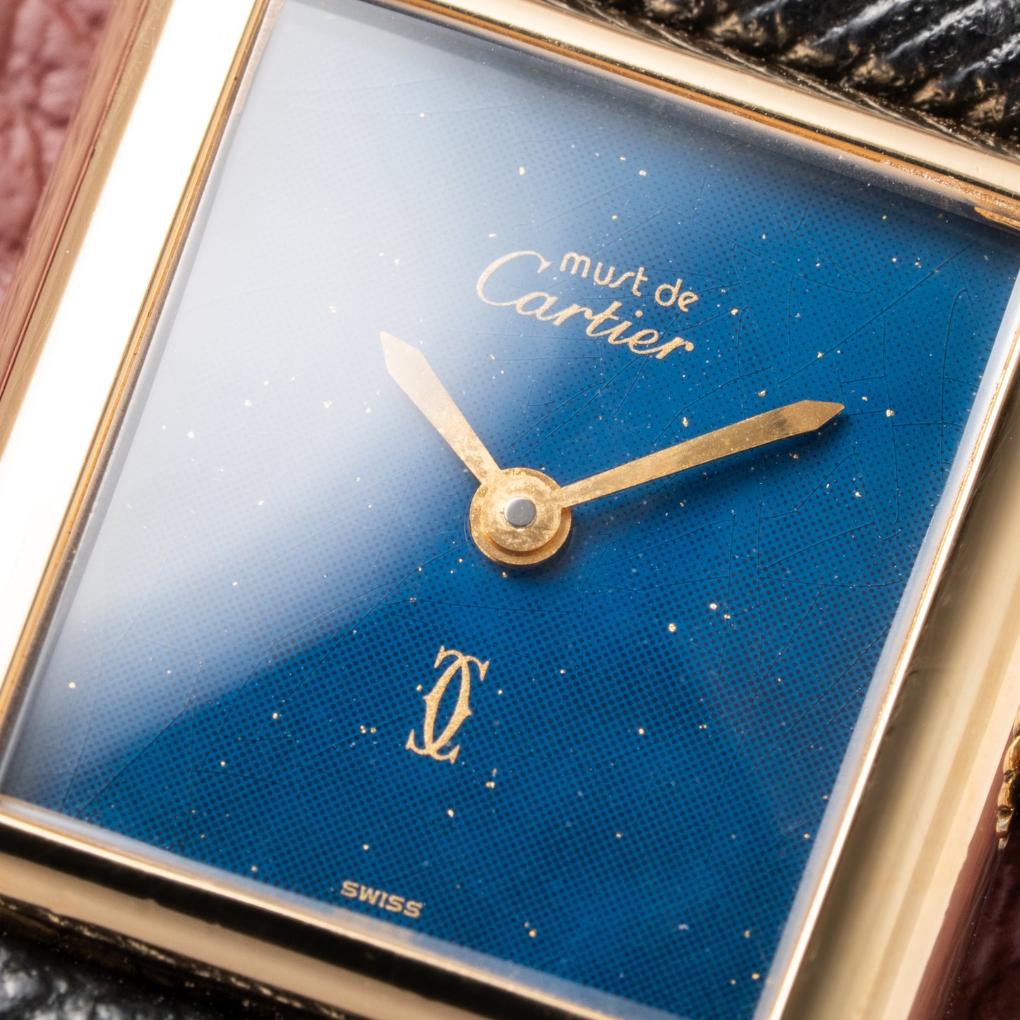 Cartier Tank Must de Lapis Lazuli Dial Vermeil PM 1980s
