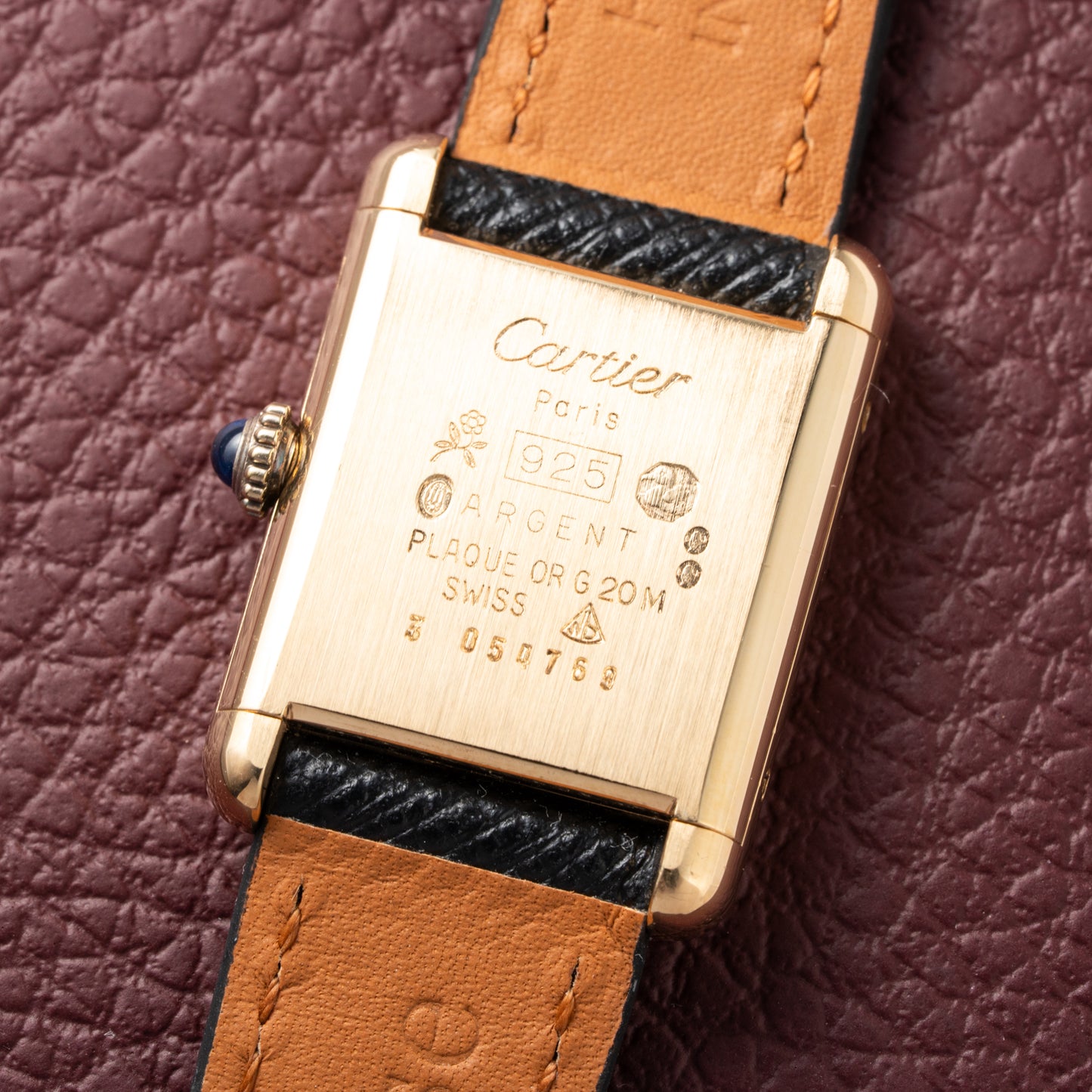 Cartier Tank Must de Lapis Lazuli Dial Vermeil PM 1980s