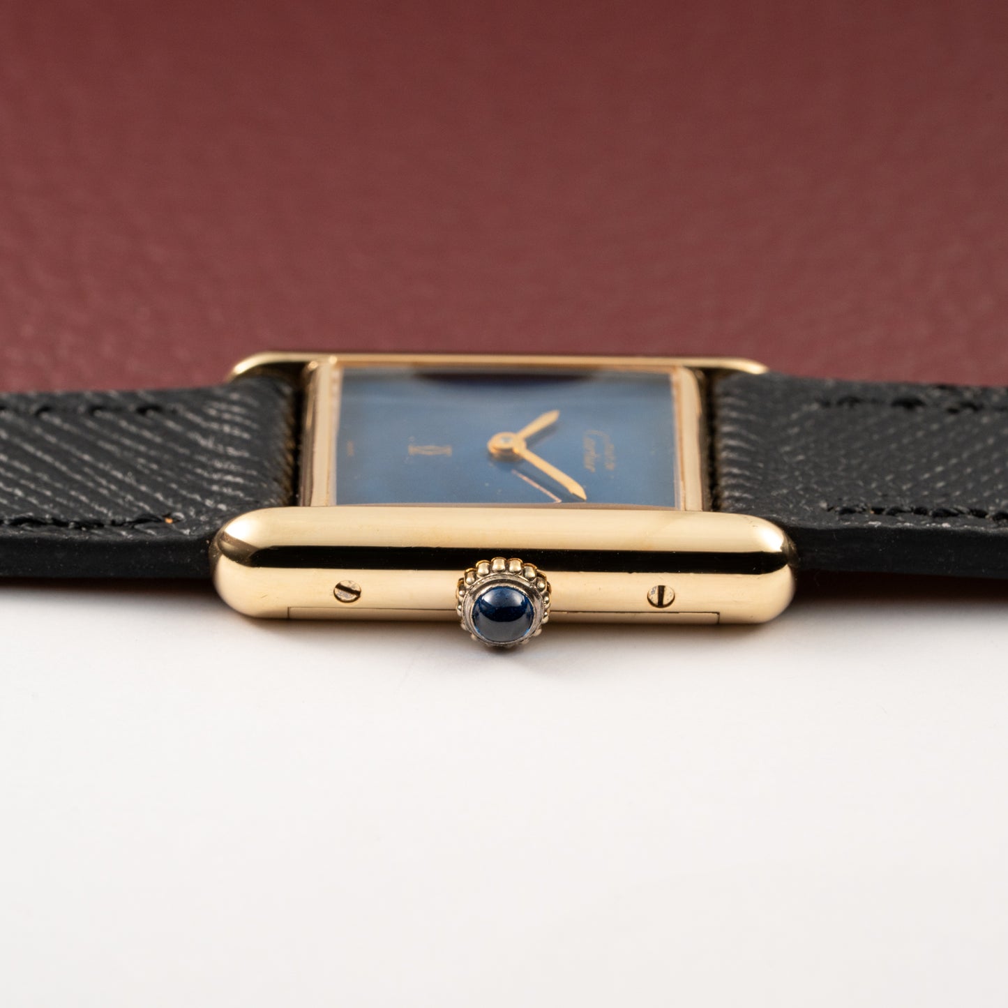 Cartier Tank Must de Lapis Lazuli Dial Vermeil PM 1980s