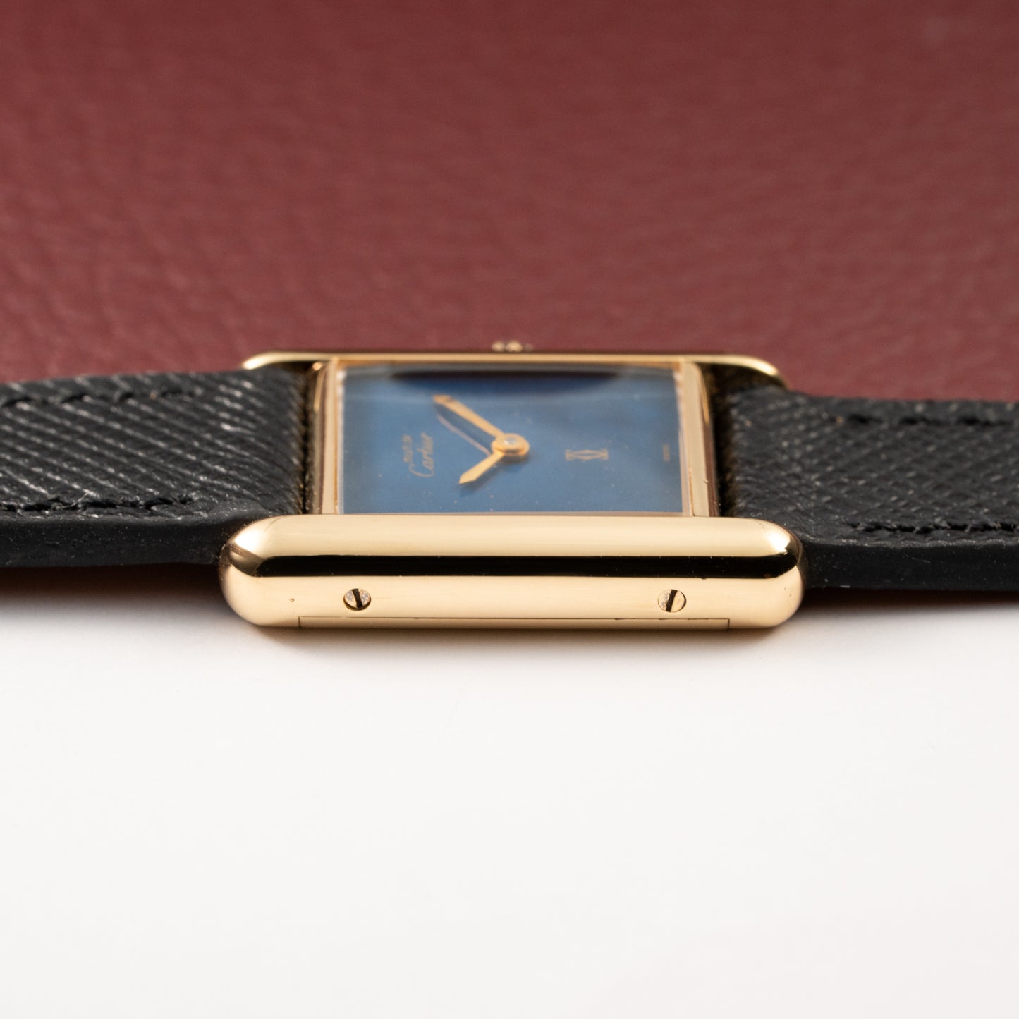 Cartier Tank Must de Lapis Lazuli Dial Vermeil PM 1980s