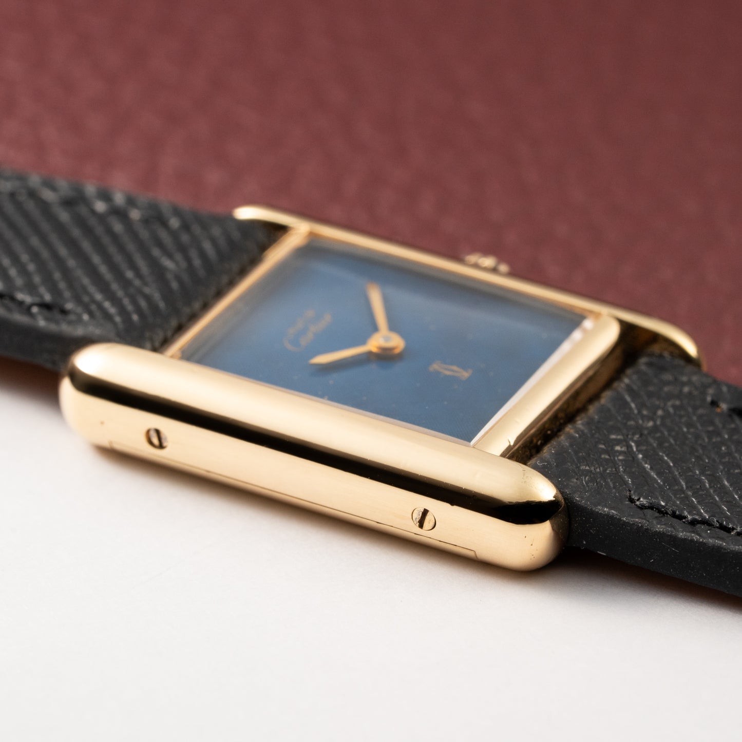 Cartier Tank Must de Lapis Lazuli Dial Vermeil PM 1980s