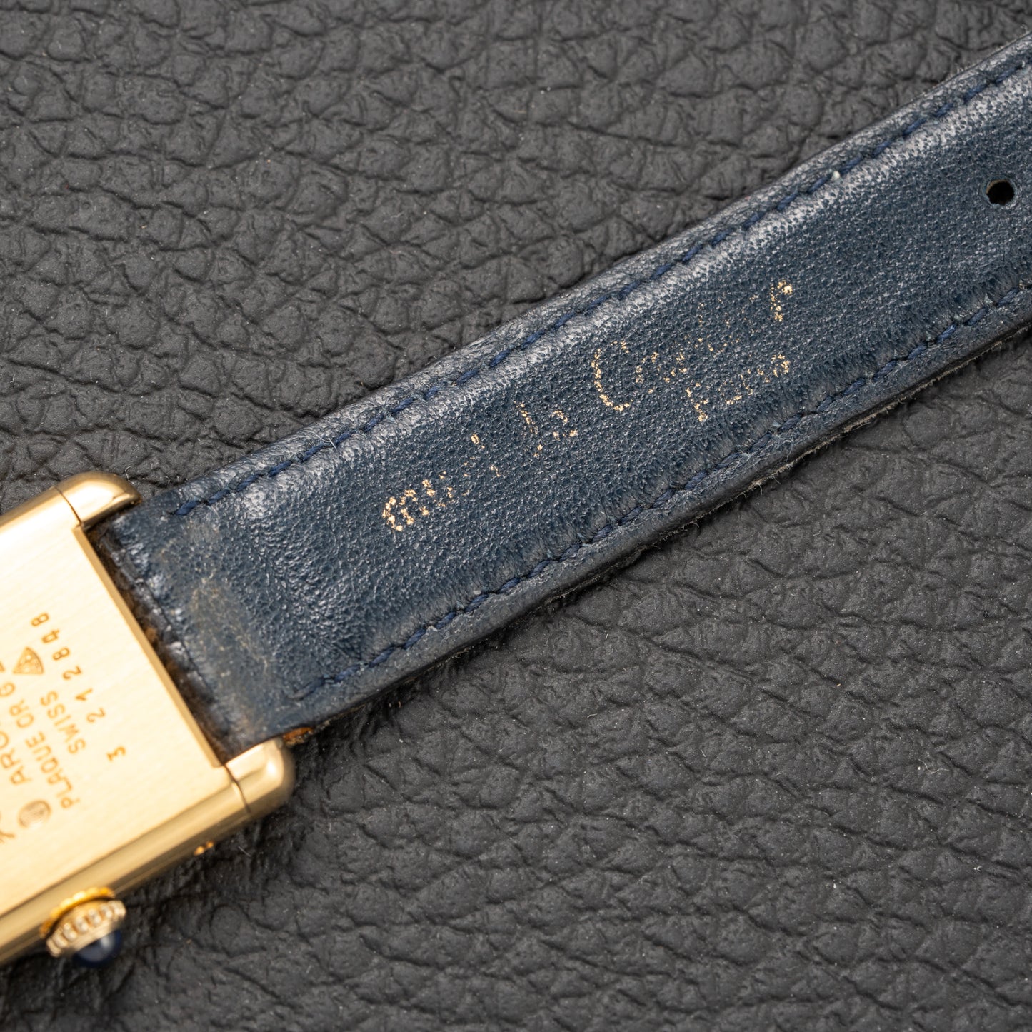 Cartier Tank Must de Blue Lapis Lazuli Dial Vermeil PM Full Set from 1982