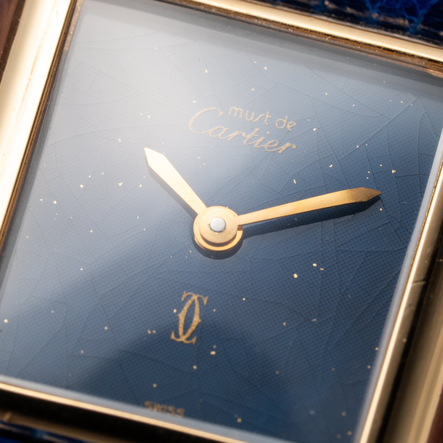 Cartier Tank Must de Blue Lapis Lazuli Dial Vermeil PM 1980s