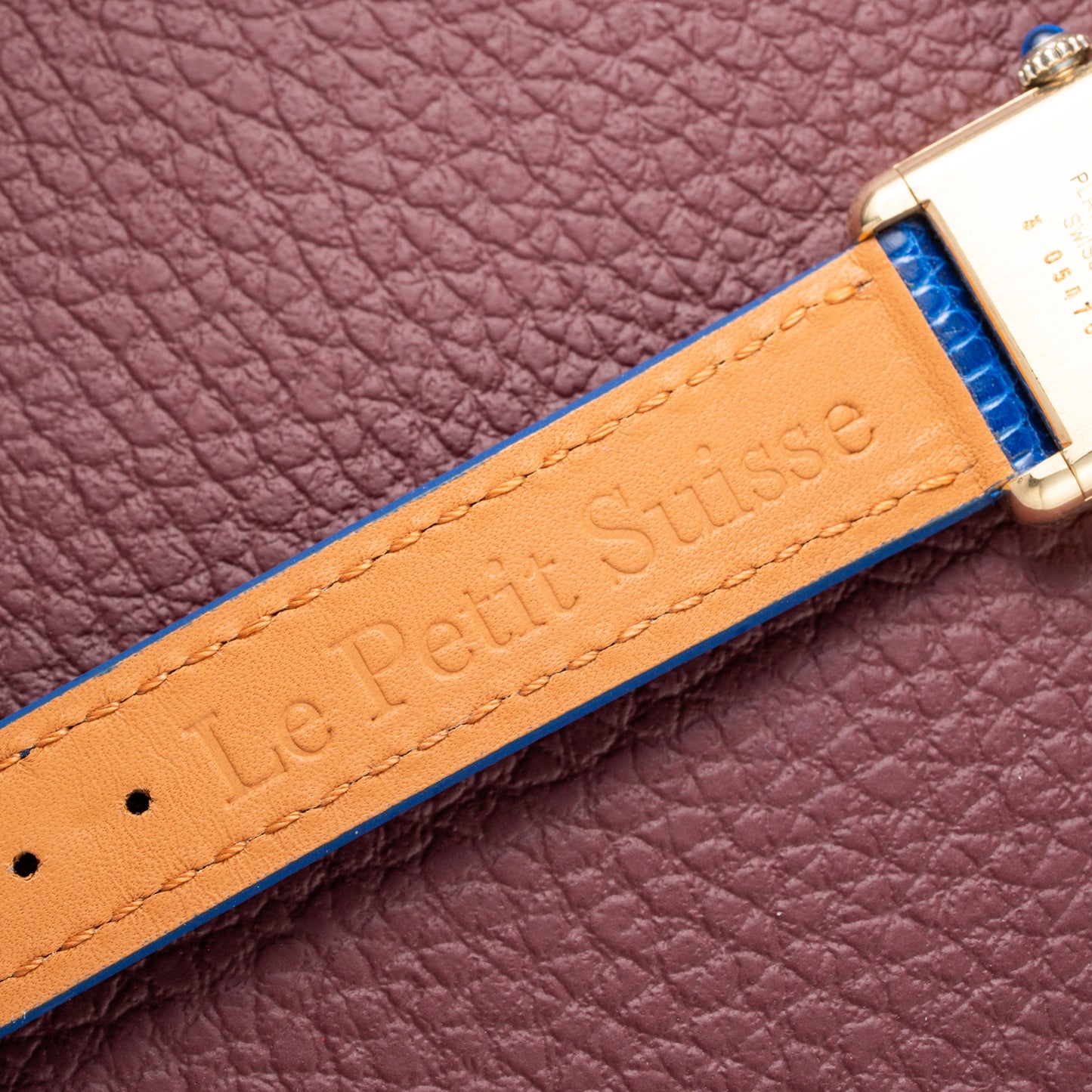 Cartier Tank Must de Blue Lapis Lazuli Dial Vermeil PM 1980s