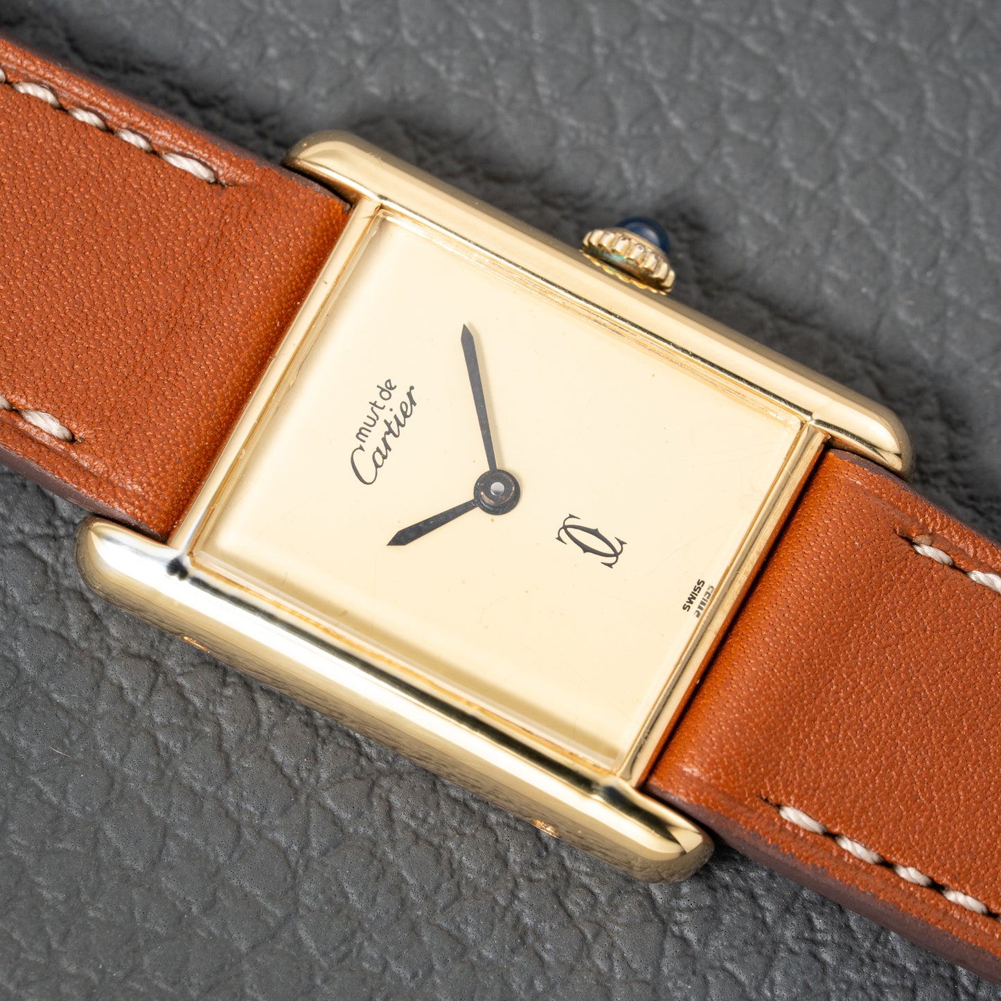Cartier Must de Tank Vermeil Lemon Roman Dial – 1990s