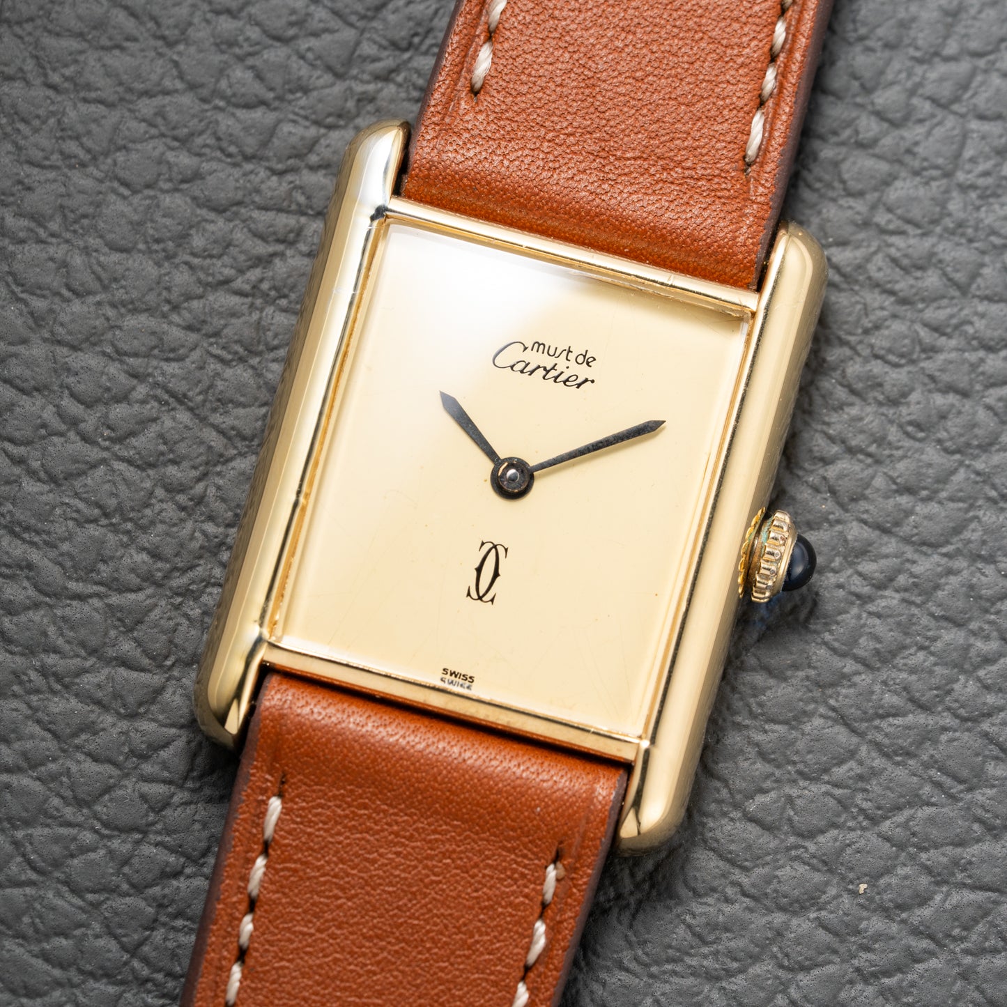 Cartier Must de Tank Vermeil Lemon Roman Dial – 1990s
