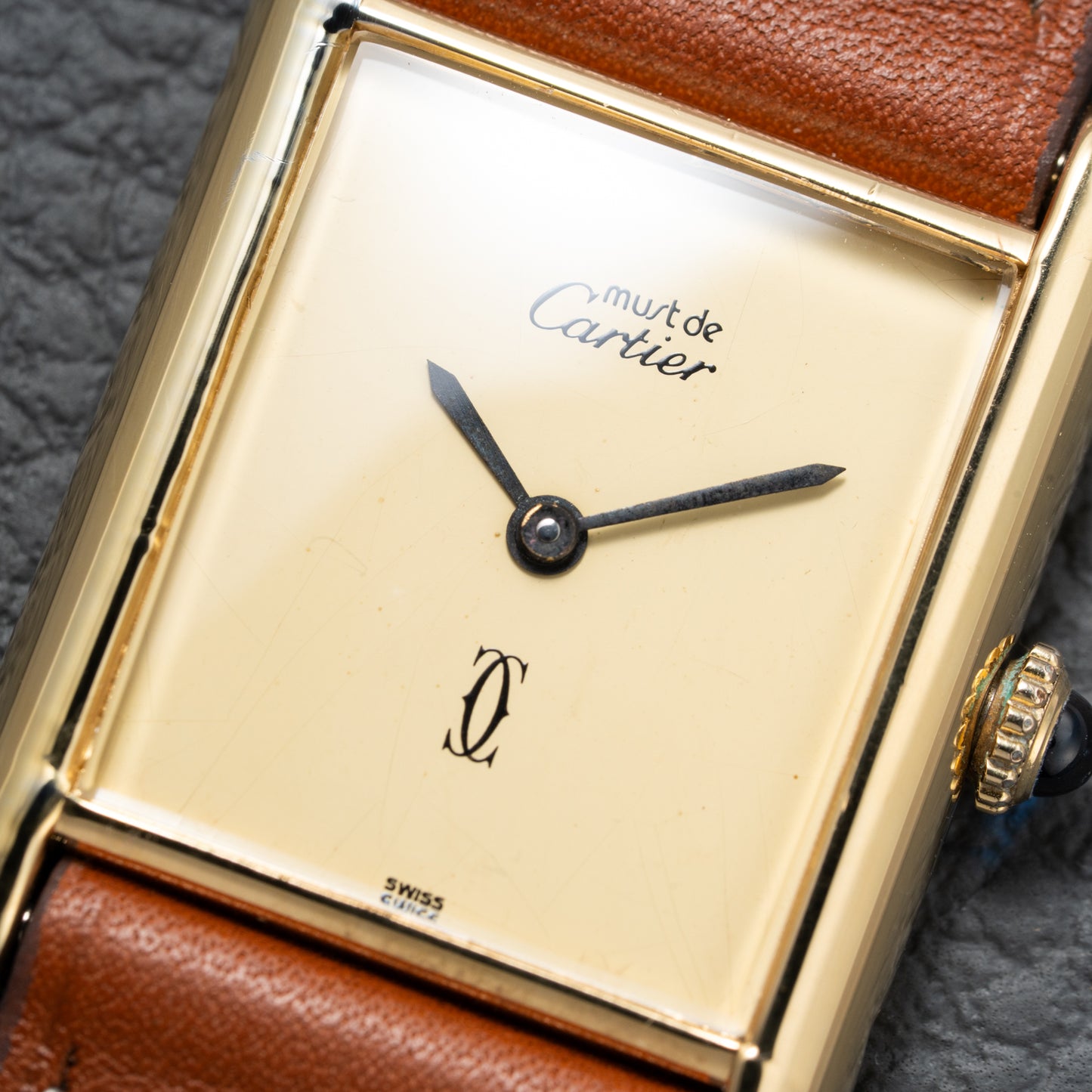 Cartier Must de Tank Vermeil Lemon Roman Dial – 1990s