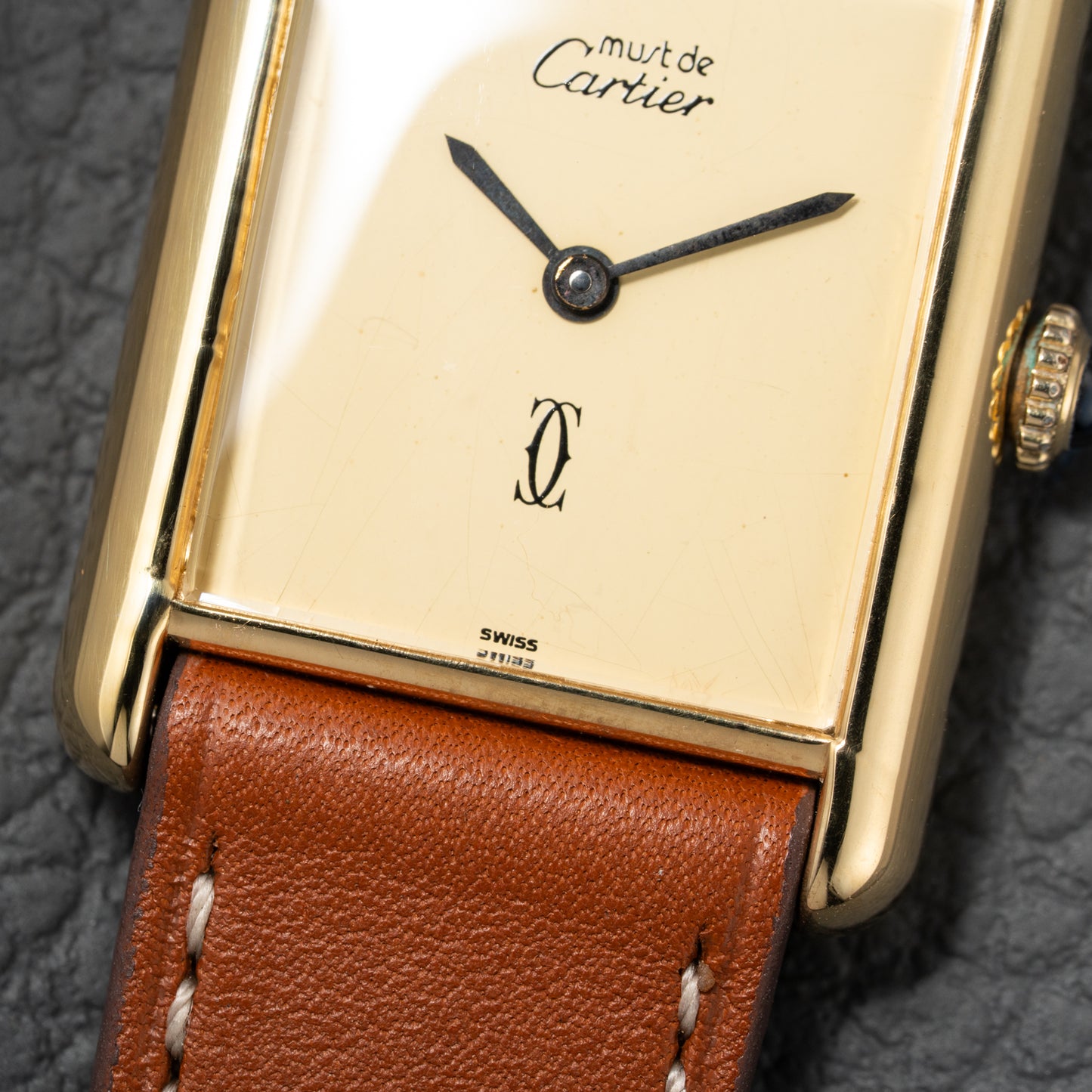 Cartier Must de Tank Vermeil Lemon Roman Dial – 1990s