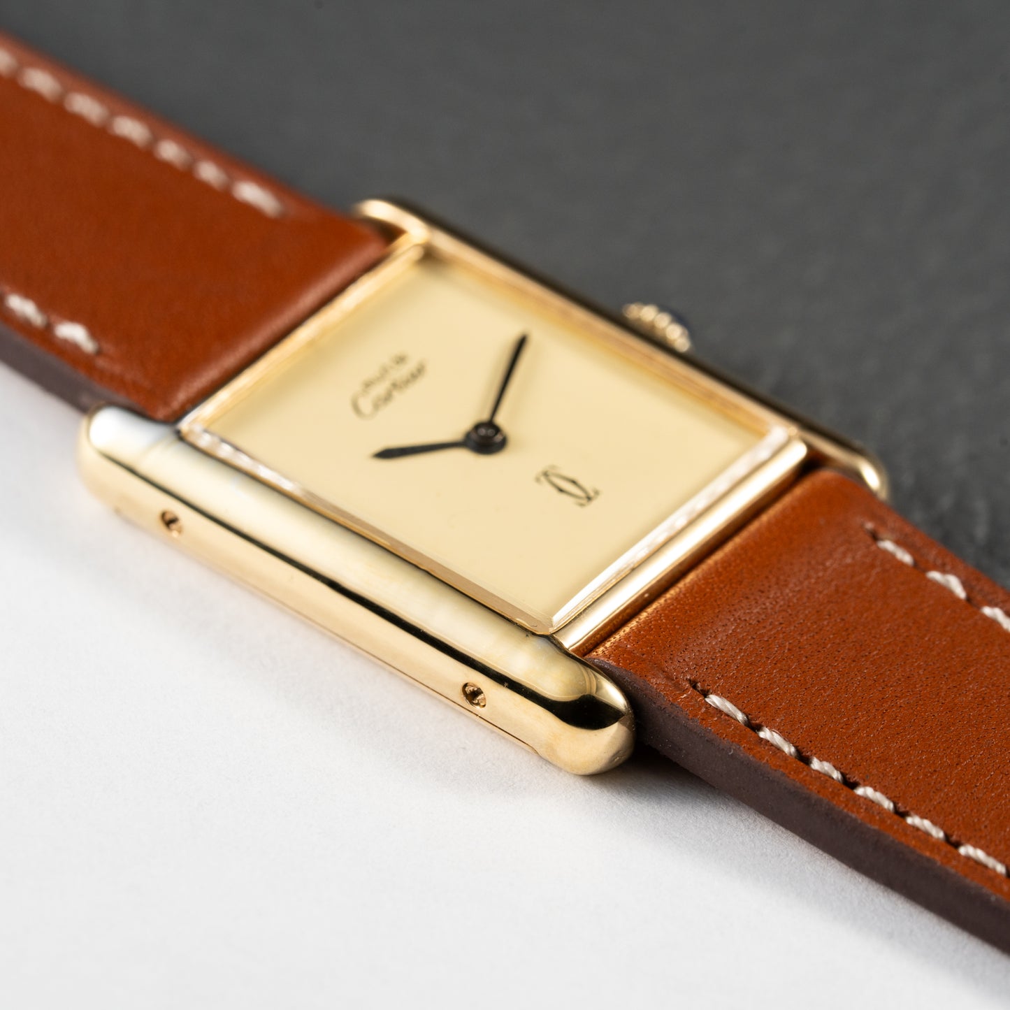 Cartier Must de Tank Vermeil Lemon Roman Dial – 1990s