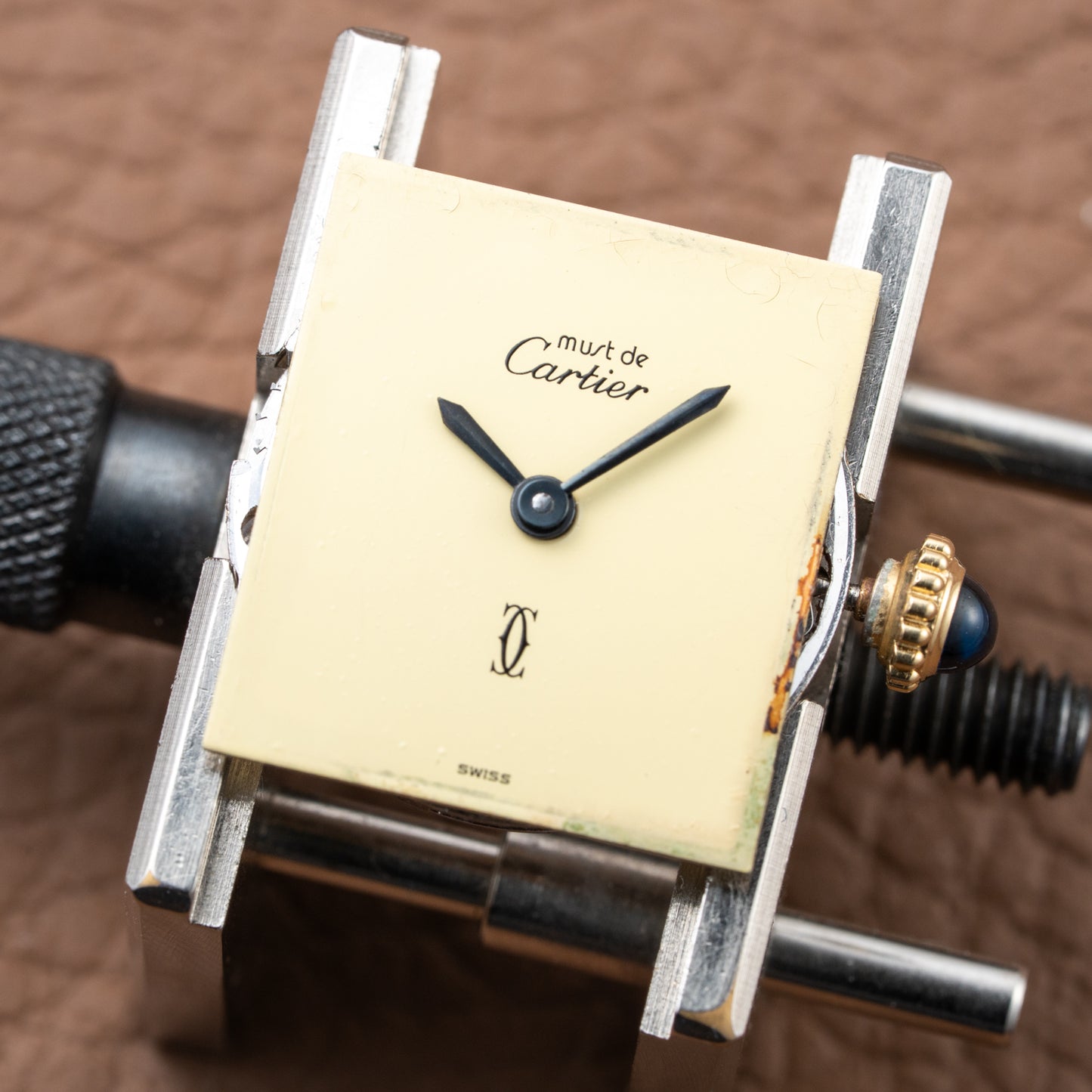 Cartier Tank Must de Lemon Dial Vermeil from 1980s