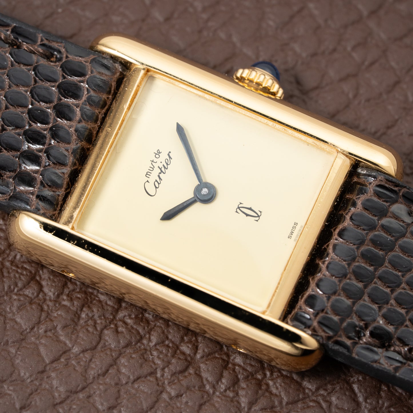 Cartier Tank Must de Lemon Dial Vermeil from 1980s