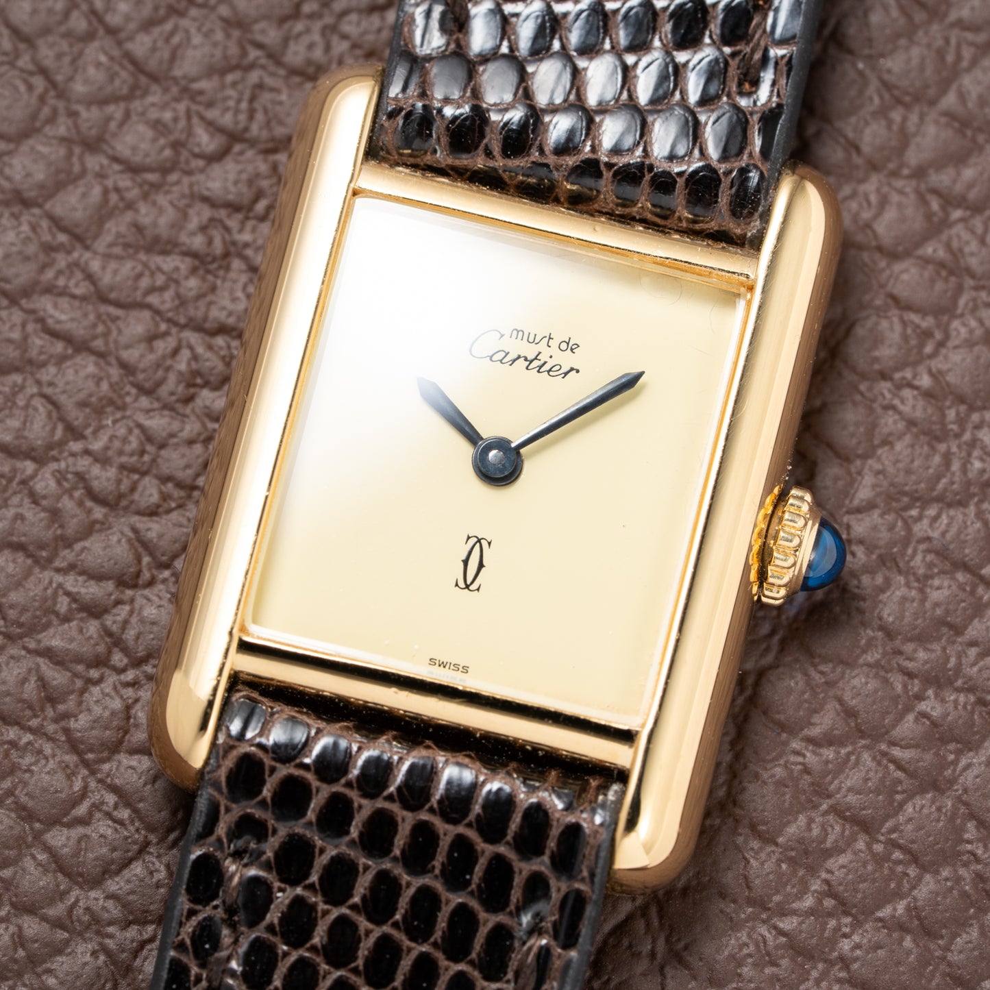 Cartier Tank Must de Lemon Dial Vermeil from 1980s
