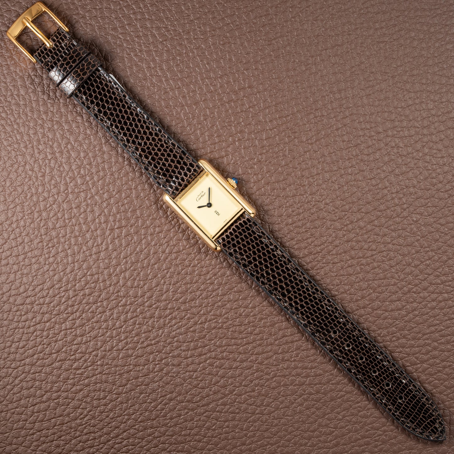 Cartier Tank Must de Lemon Dial Vermeil from 1980s