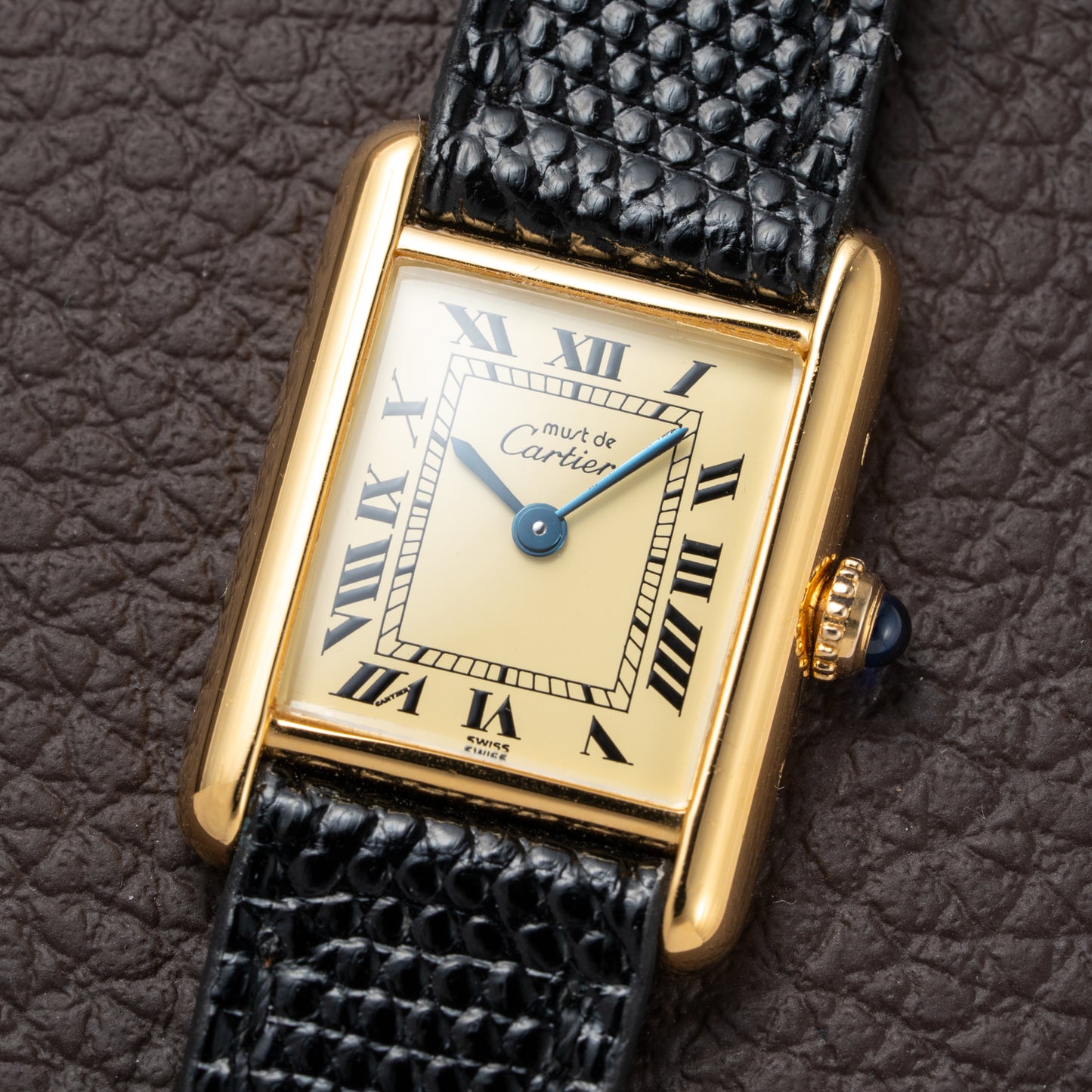 Cartier Tank Must de Lemon Roman Dial PM Vermeil Reference 5057001