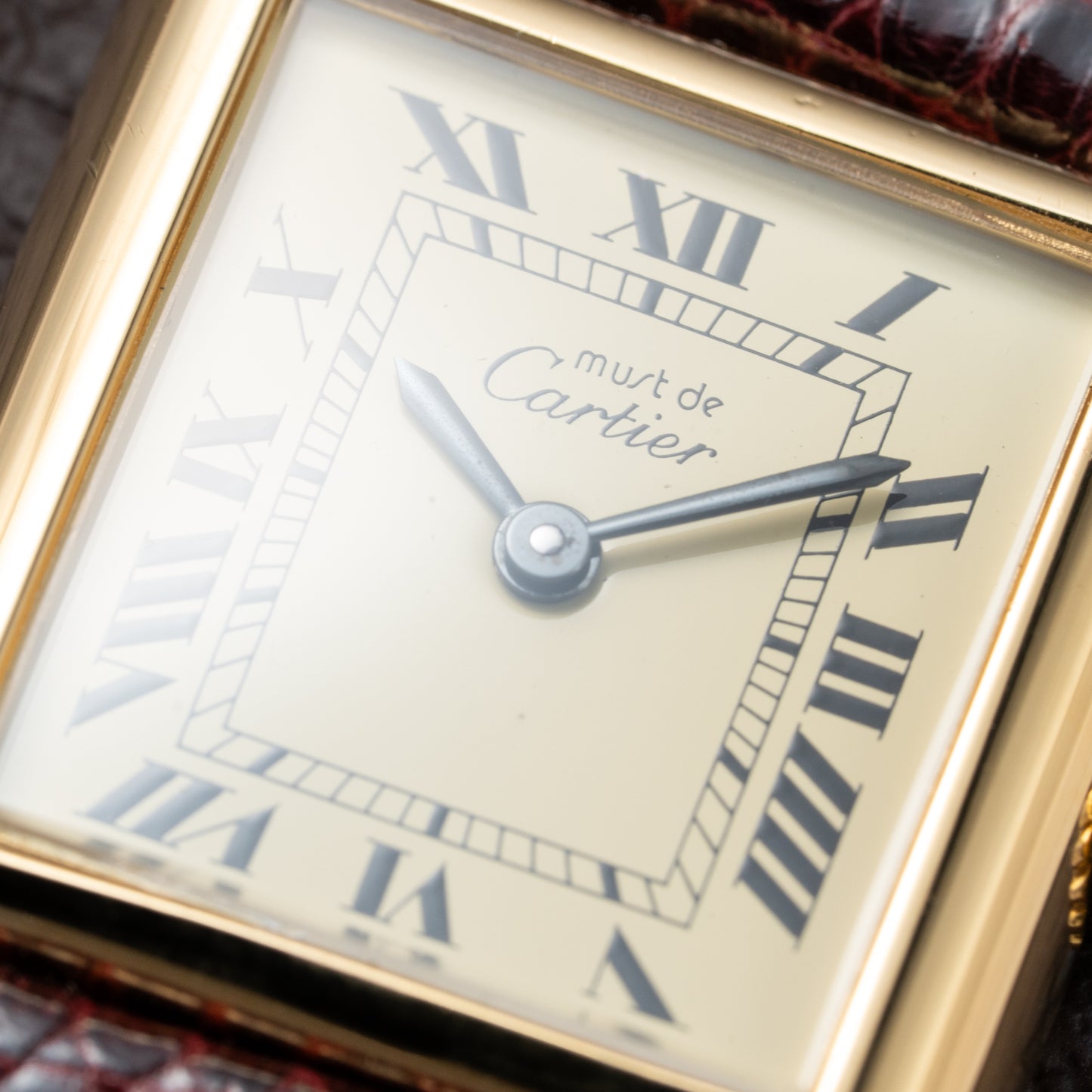 Cartier Tank Must de Roman Lemon Dial Vermeil PM 1980s