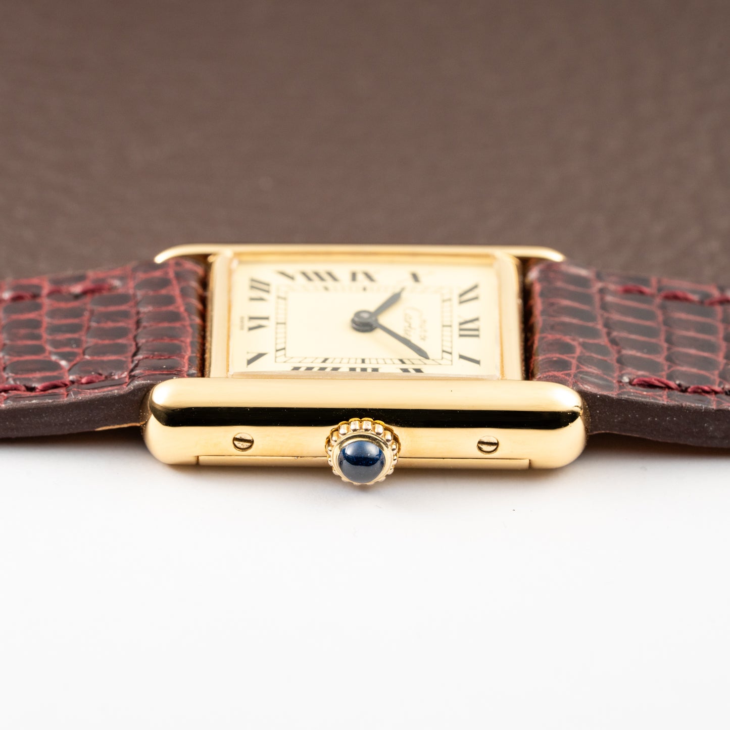 Cartier Tank Must de Roman Lemon Dial Vermeil PM 1980s