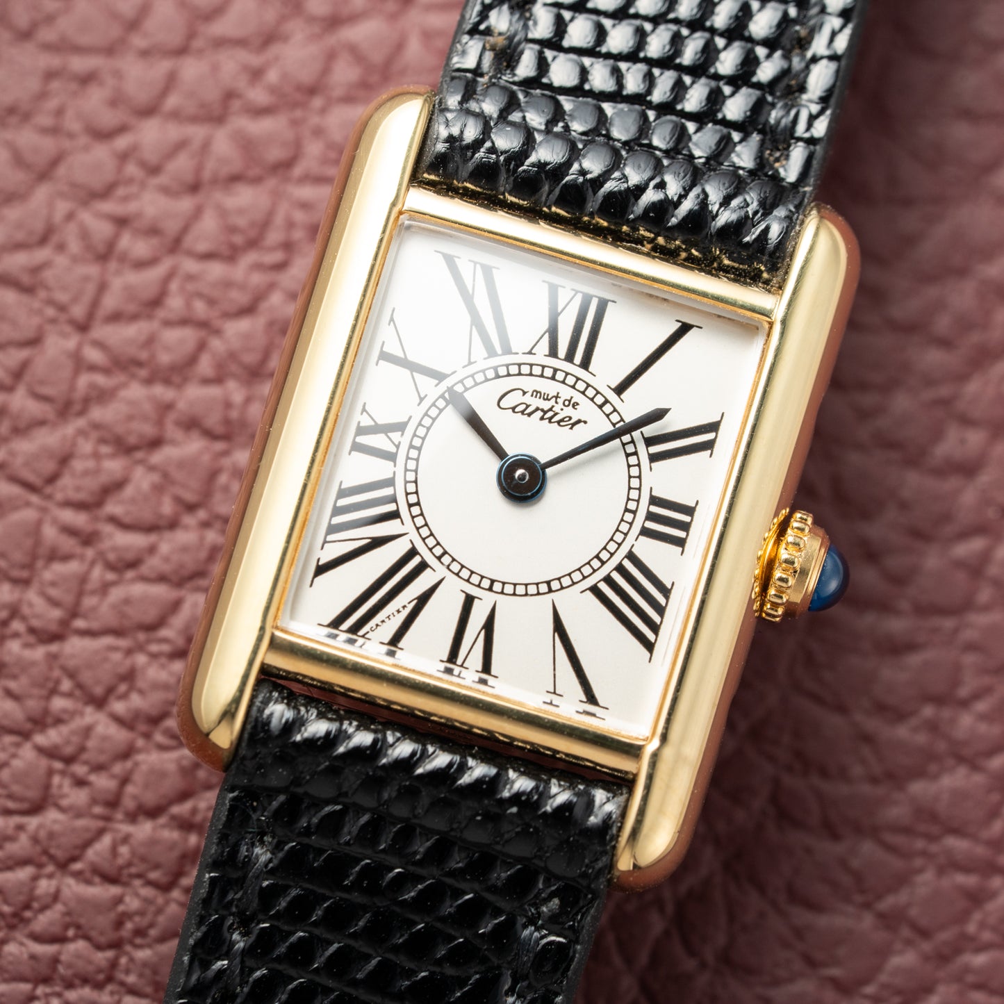 Cartier Must de Tank Vermeil White Opaline Roman Dial PM Ref. 5057001