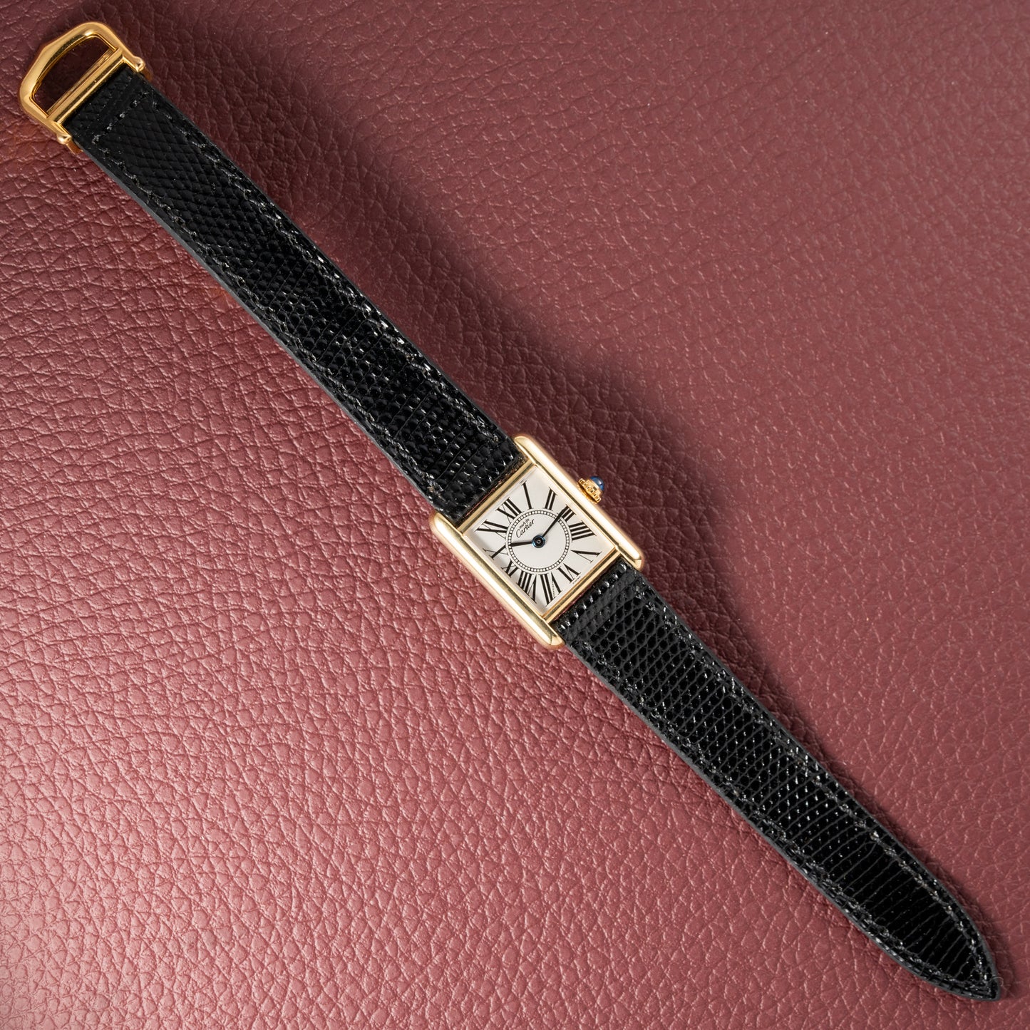 Cartier Must de Tank Vermeil White Opaline Roman Dial PM Ref. 5057001