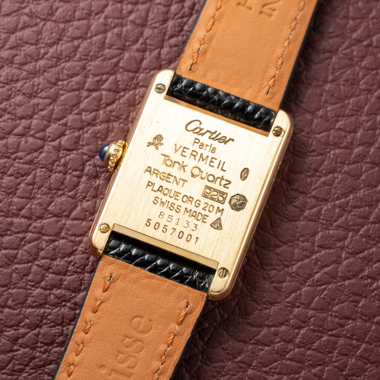 Cartier Must de Tank Vermeil White Opaline Roman Dial PM Ref. 5057001