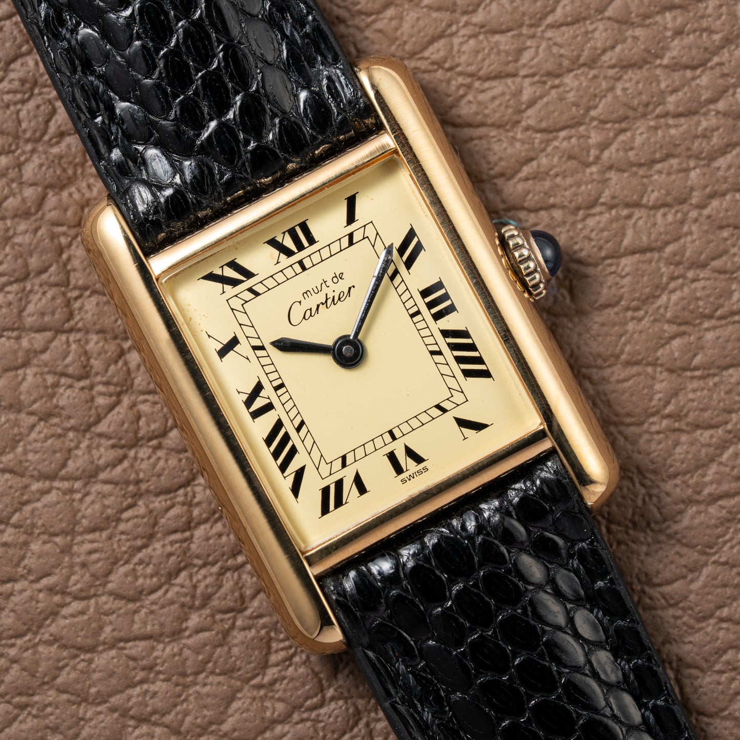 Cartier Tank Vermeil Roman Lemon Dial PM