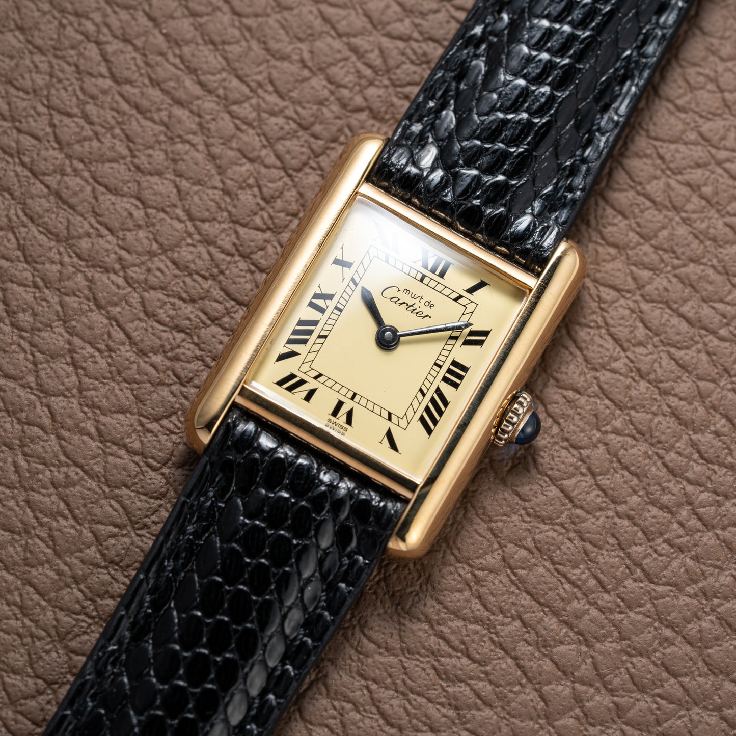 Cartier Tank Vermeil Roman Lemon Dial PM
