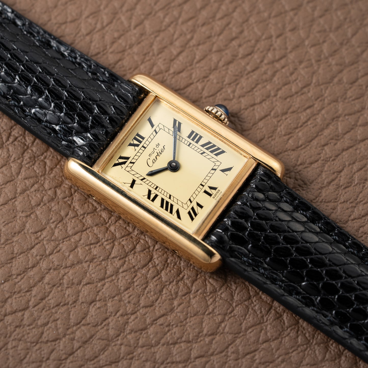 Cartier Tank Vermeil Roman Lemon Dial PM