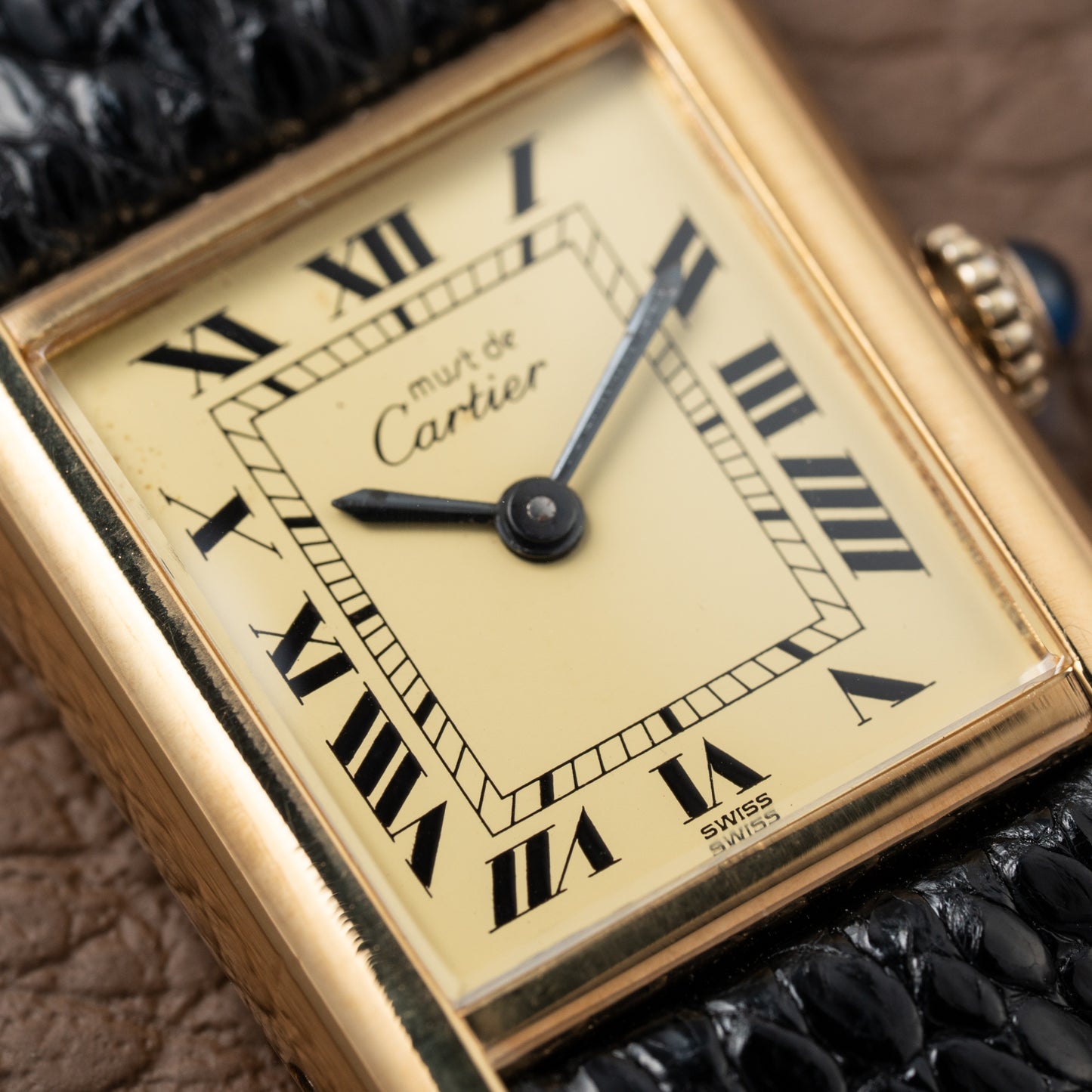 Cartier Tank Vermeil Roman Lemon Dial PM