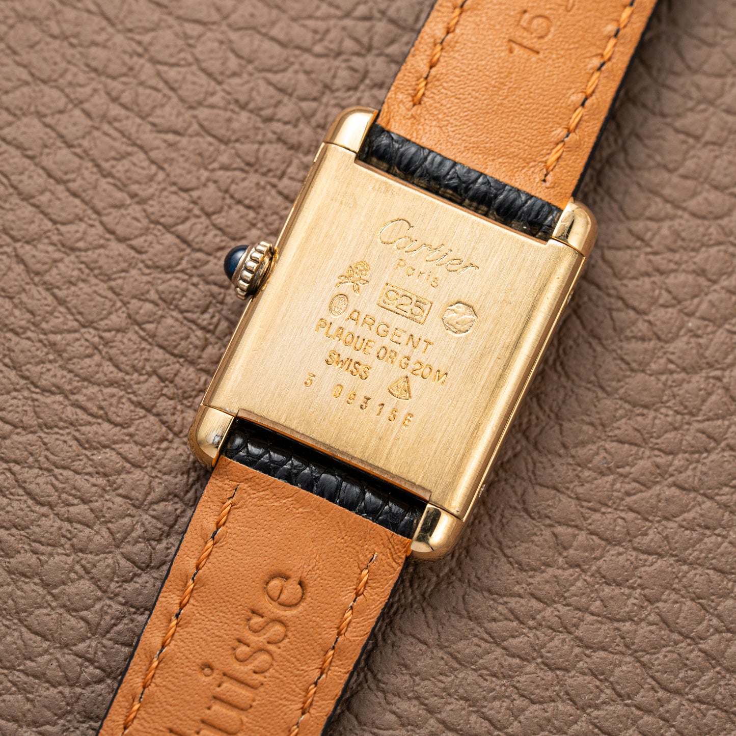 Cartier Tank Vermeil Roman Lemon Dial PM