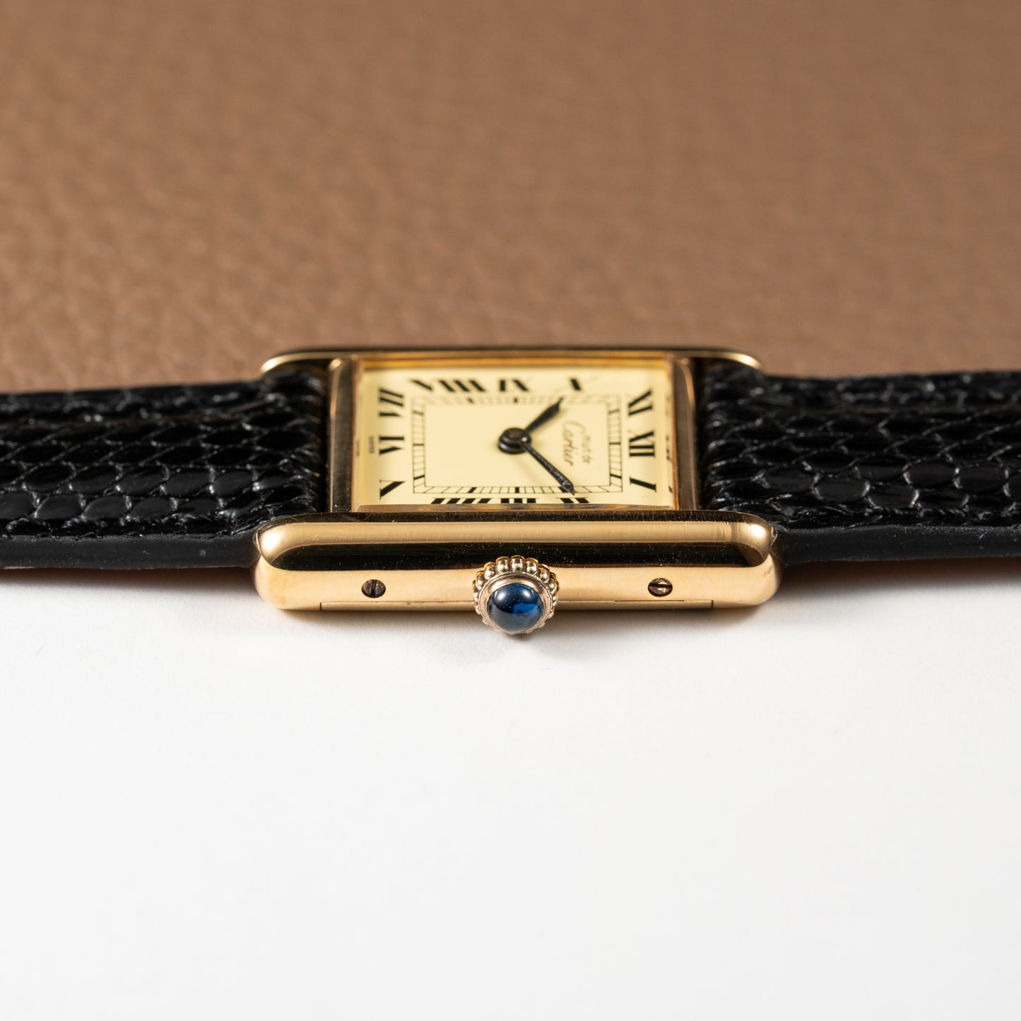 Cartier Tank Vermeil Roman Lemon Dial PM