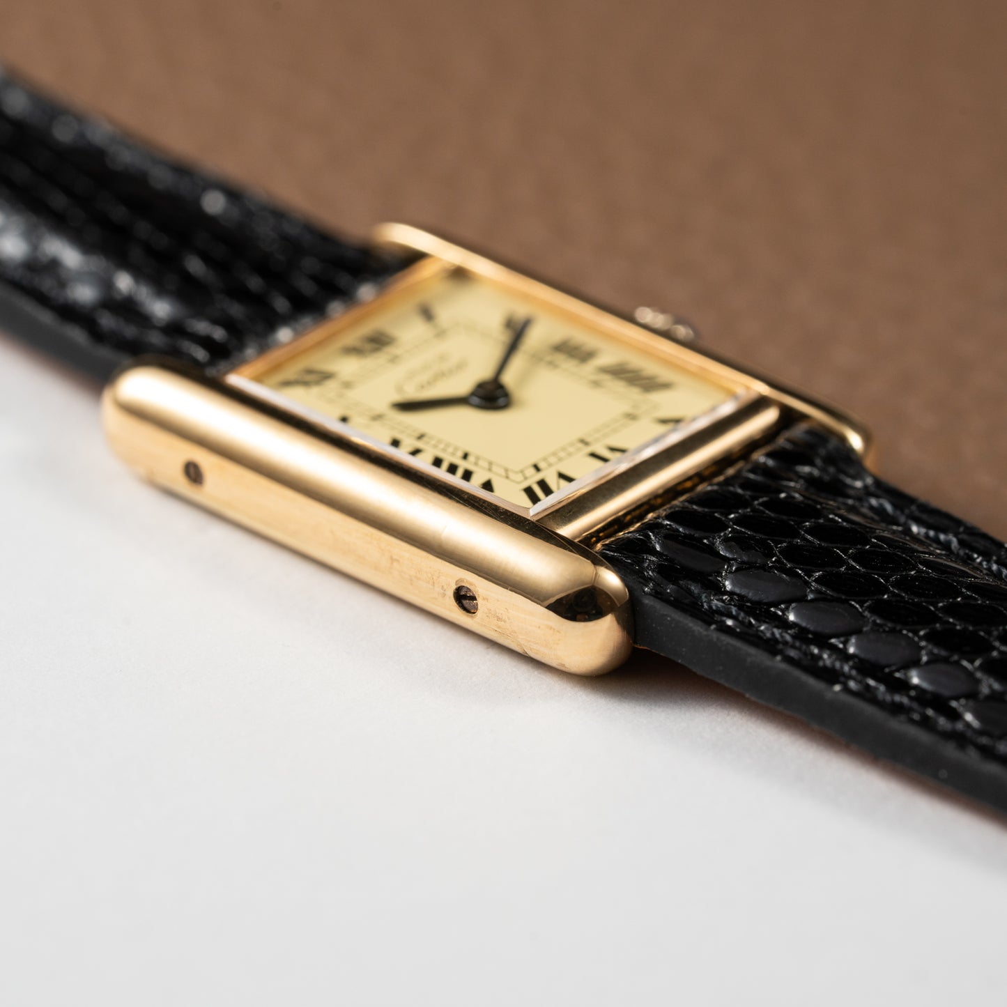 Cartier Tank Vermeil Roman Lemon Dial PM