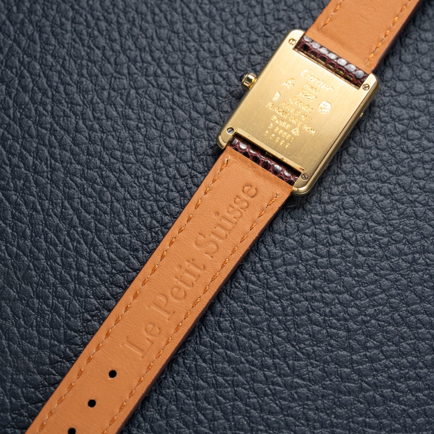 Cartier Must de Tank Vermeil Burgundy Red Dial Reference 5057001