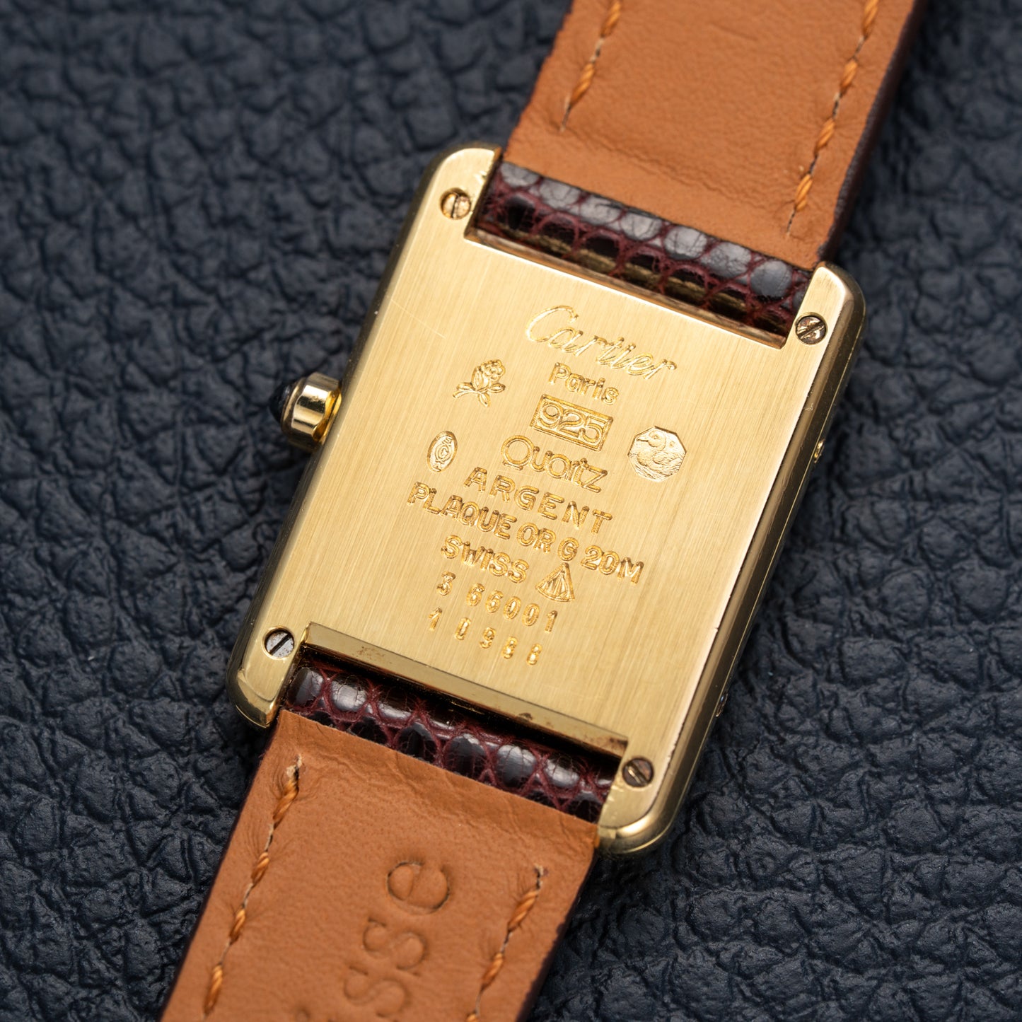 Cartier Must de Tank Vermeil Burgundy Red Dial Reference 5057001