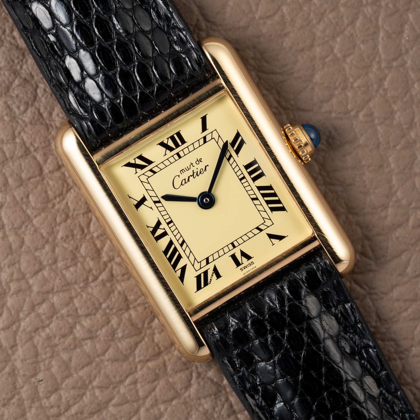 Cartier Must de Tank Vermeil Lemon Roman Dial Reference 5057001