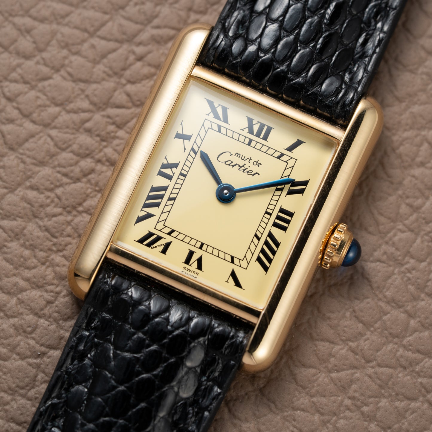 Cartier Must de Tank Vermeil Lemon Roman Dial Reference 5057001