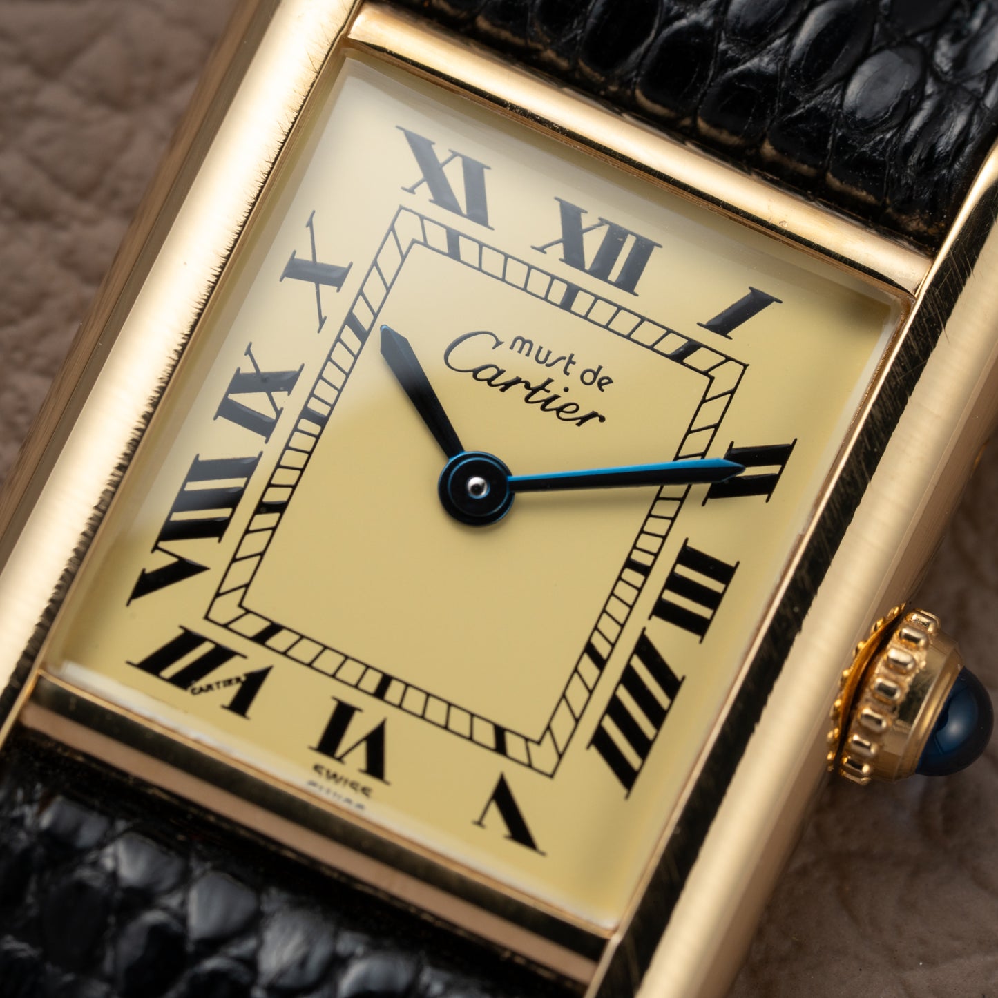 Cartier Must de Tank Vermeil Lemon Roman Dial Reference 5057001