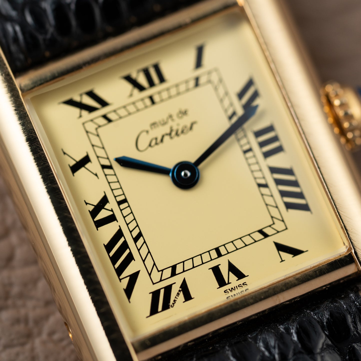 Cartier Must de Tank Vermeil Lemon Roman Dial Reference 5057001
