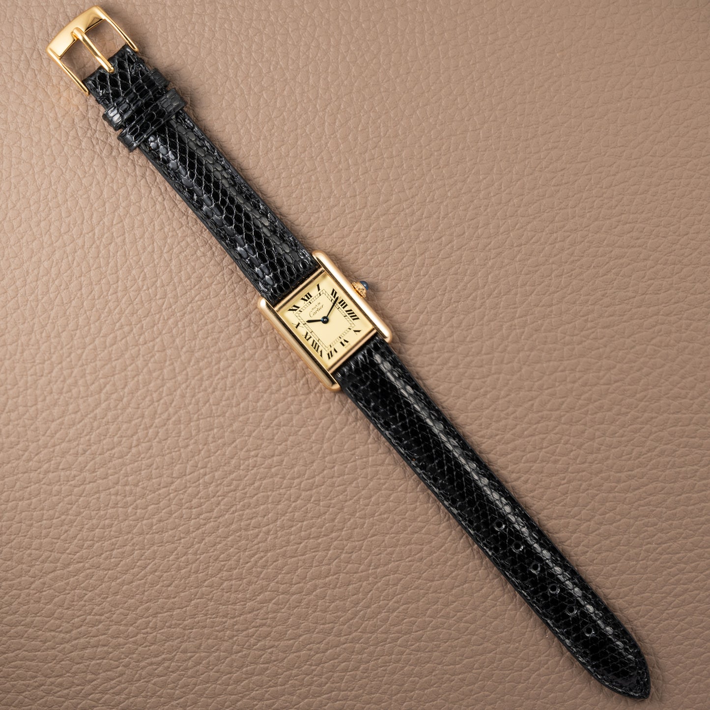 Cartier Must de Tank Vermeil Lemon Roman Dial Reference 5057001