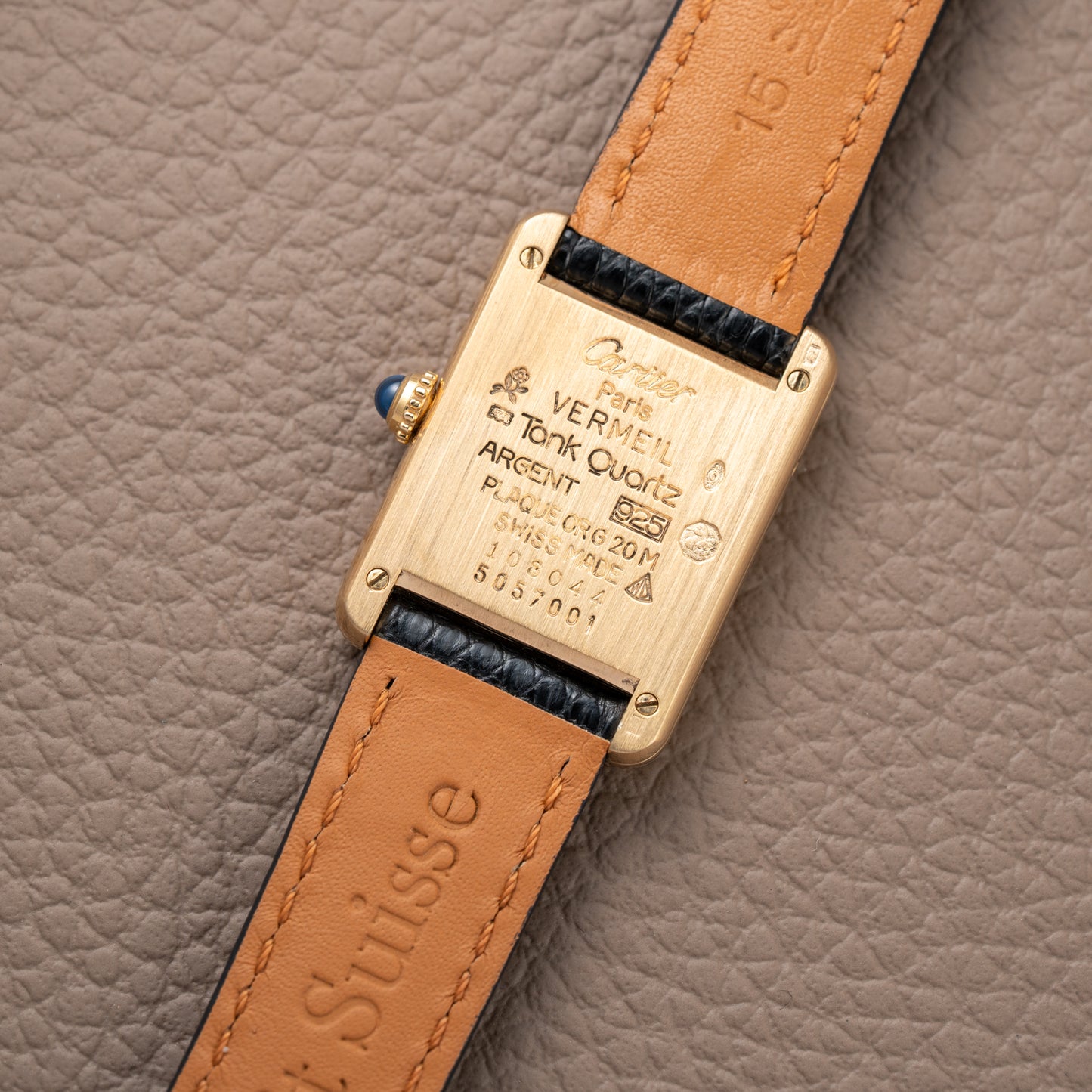 Cartier Must de Tank Vermeil Lemon Roman Dial Reference 5057001