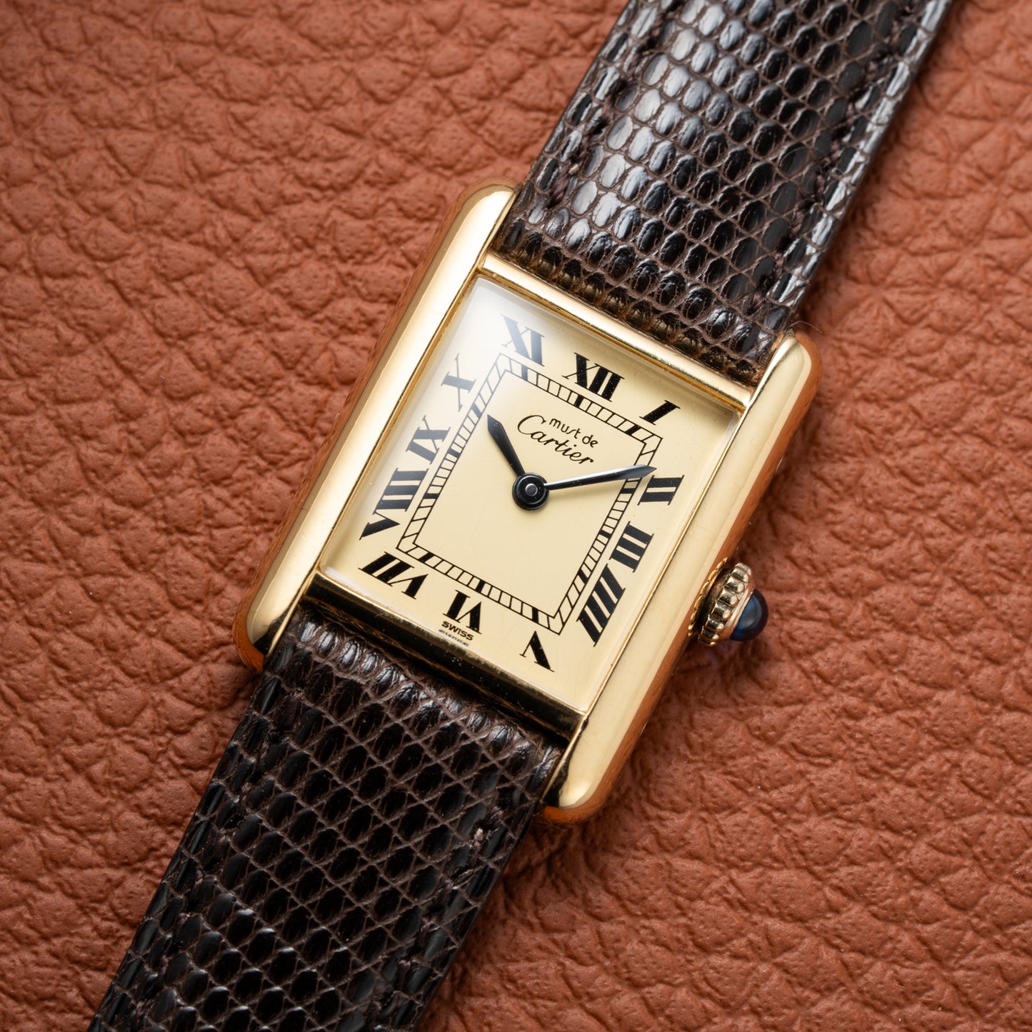 Cartier Tank Vermeil Roman Lemon Dial PM