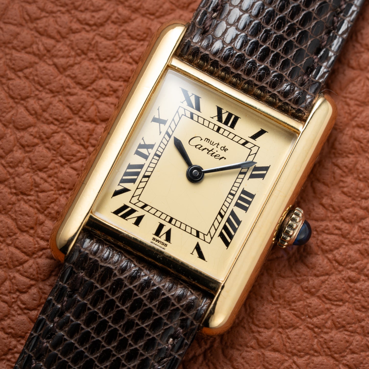 Cartier Tank Vermeil Roman Lemon Dial PM