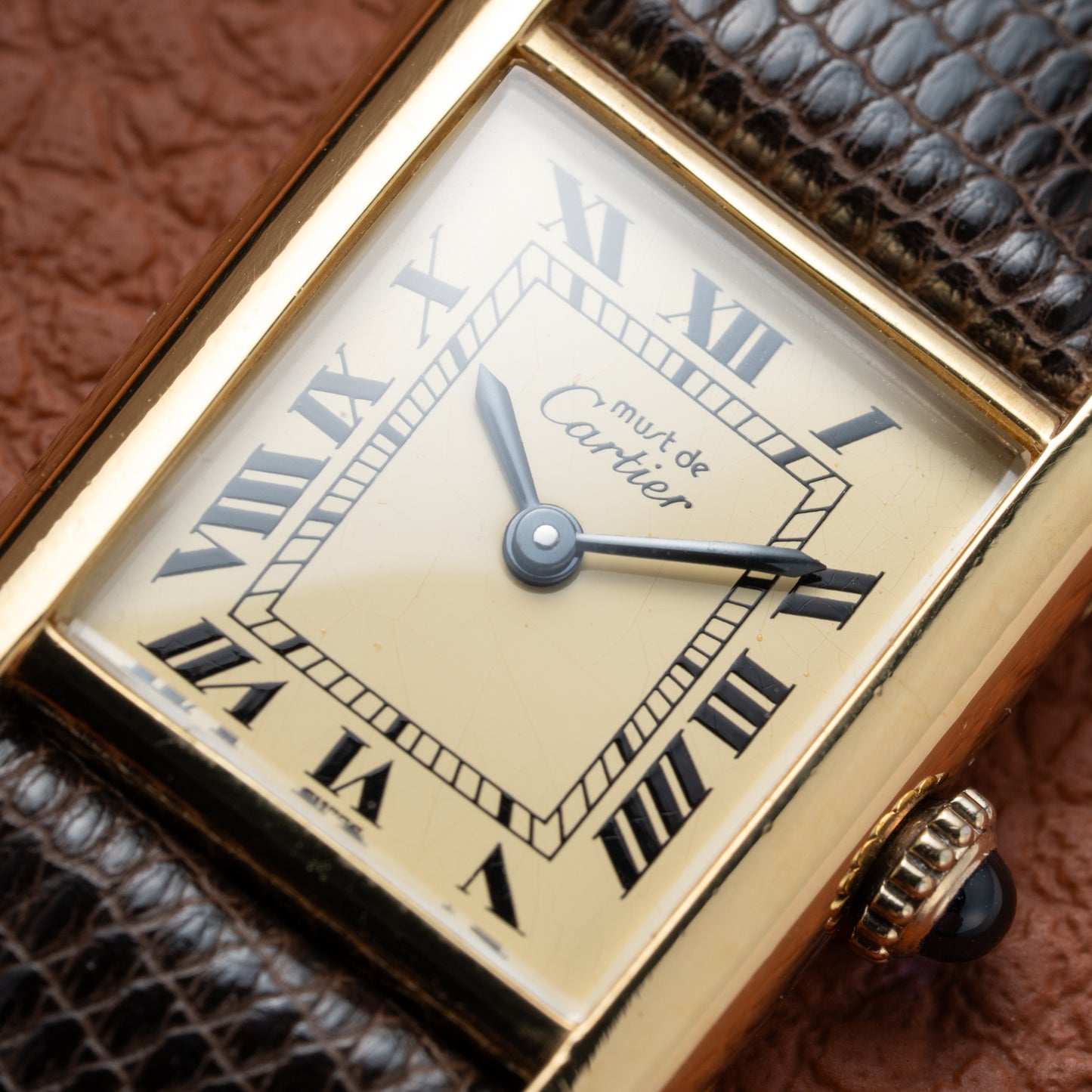 Cartier Tank Vermeil Roman Lemon Dial PM