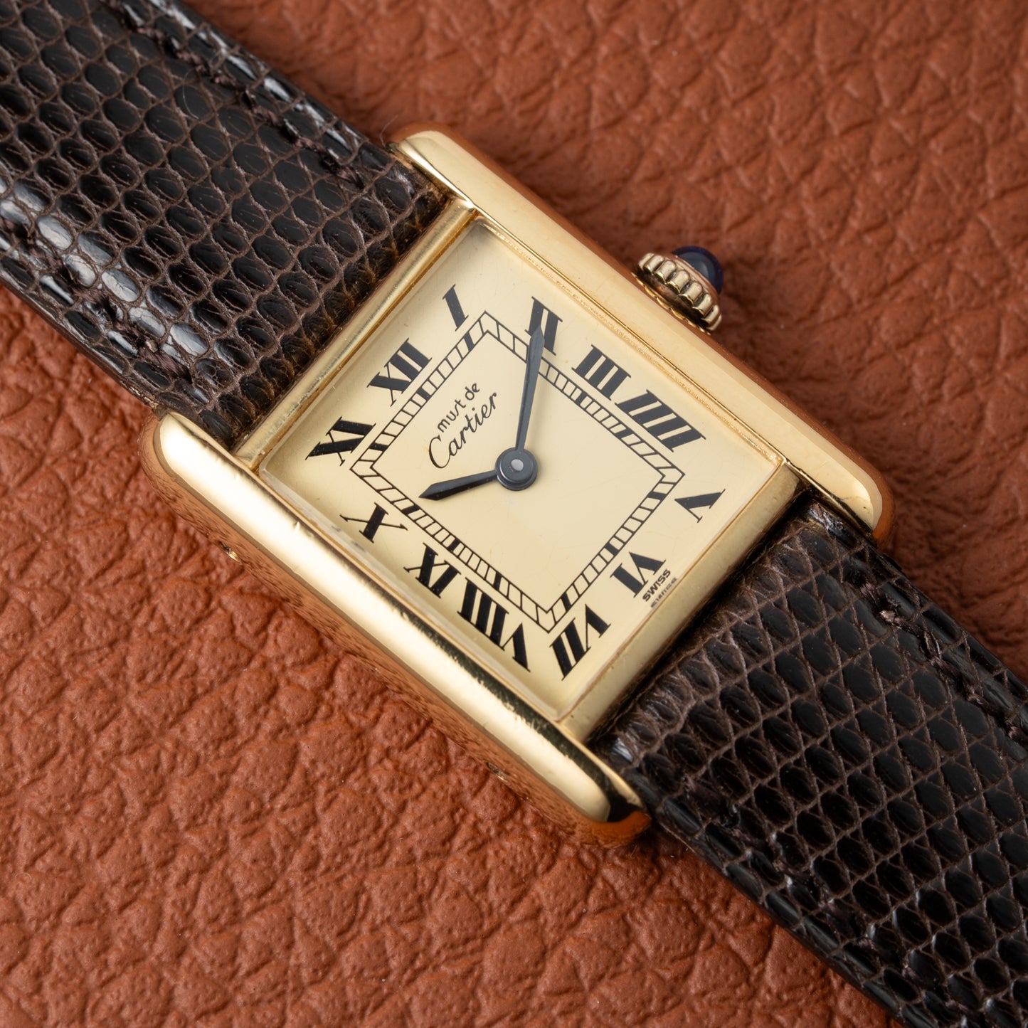 Cartier Tank Vermeil Roman Lemon Dial PM